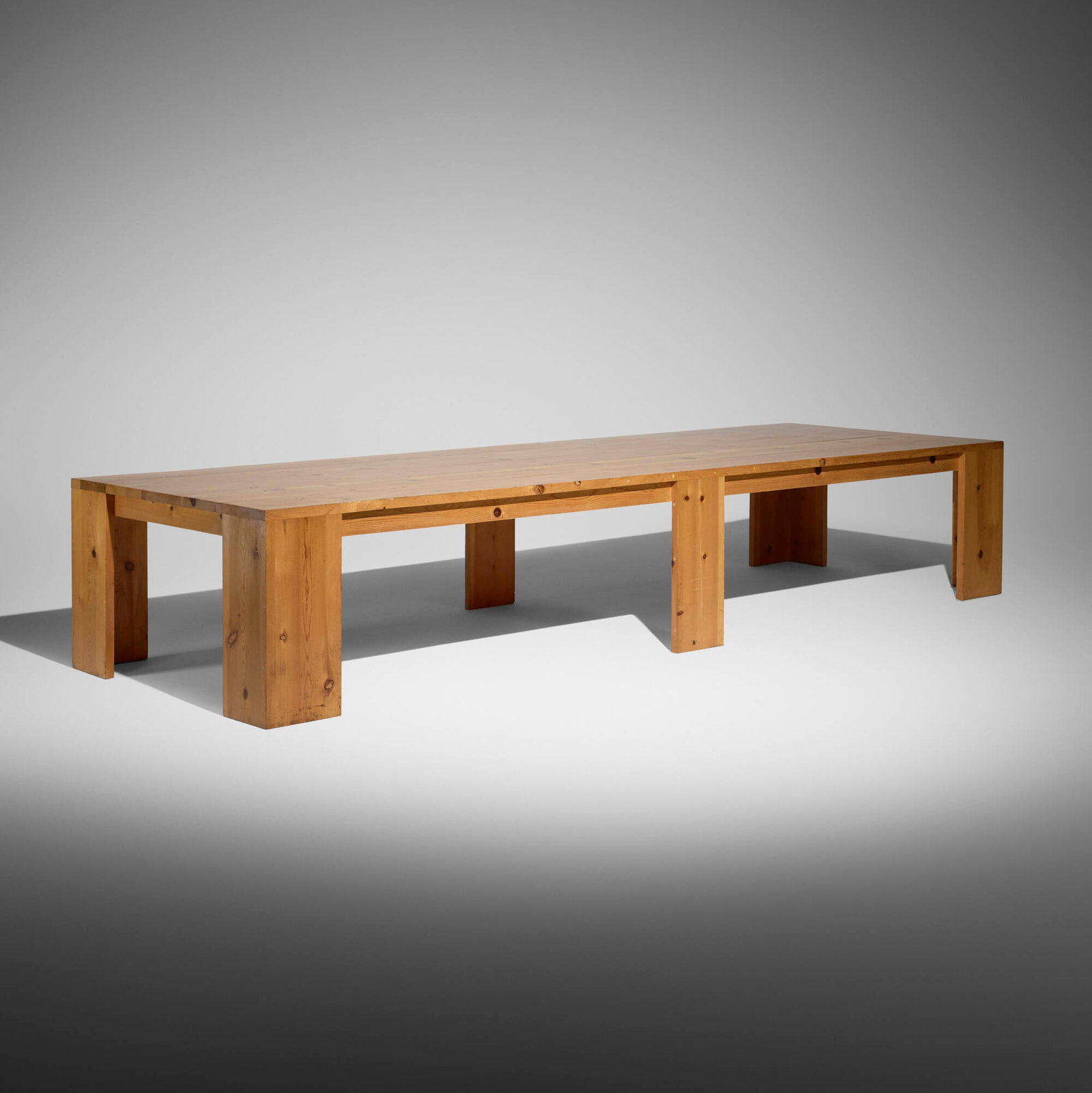 Donald Judd, La Mansana Table 22: Donald Judd La Mansana Table 22 Wood & Plywood Furniture USA, 1982 / 1998 pine 30 h x 168 w x 55 d in (76 x 427 x 140 cm) Impressed signature, date, and number to underside 'Judd Estate 1998