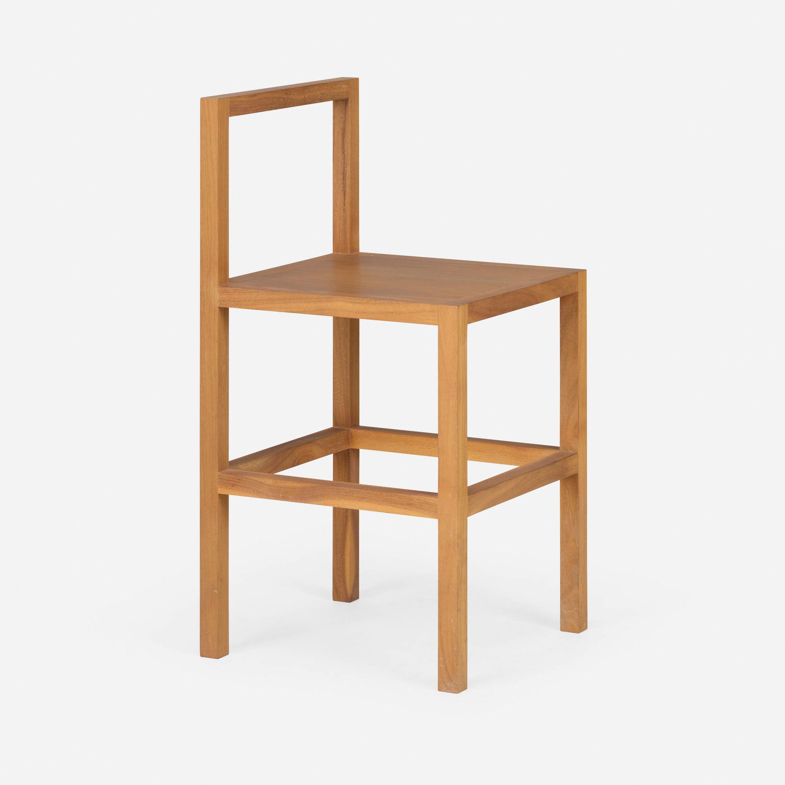 Donald Judd, Narrow Frame Chair 72: Donald Judd Narrow Frame Chair 72 Wood & Plywood Furniture USA, 1989 / 1997 walnut 29.5 h x 14.75 w x 14.75 d in (75 x 37 x 37 cm) Incised manufacturer's mark to underside 'Judd Estate 1997 ?