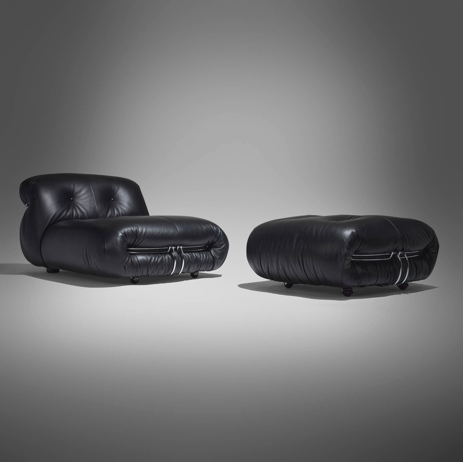 Afra Scarpa and Tobia Scarpa, Soriana lounge chair and ottoman (1 of 4)