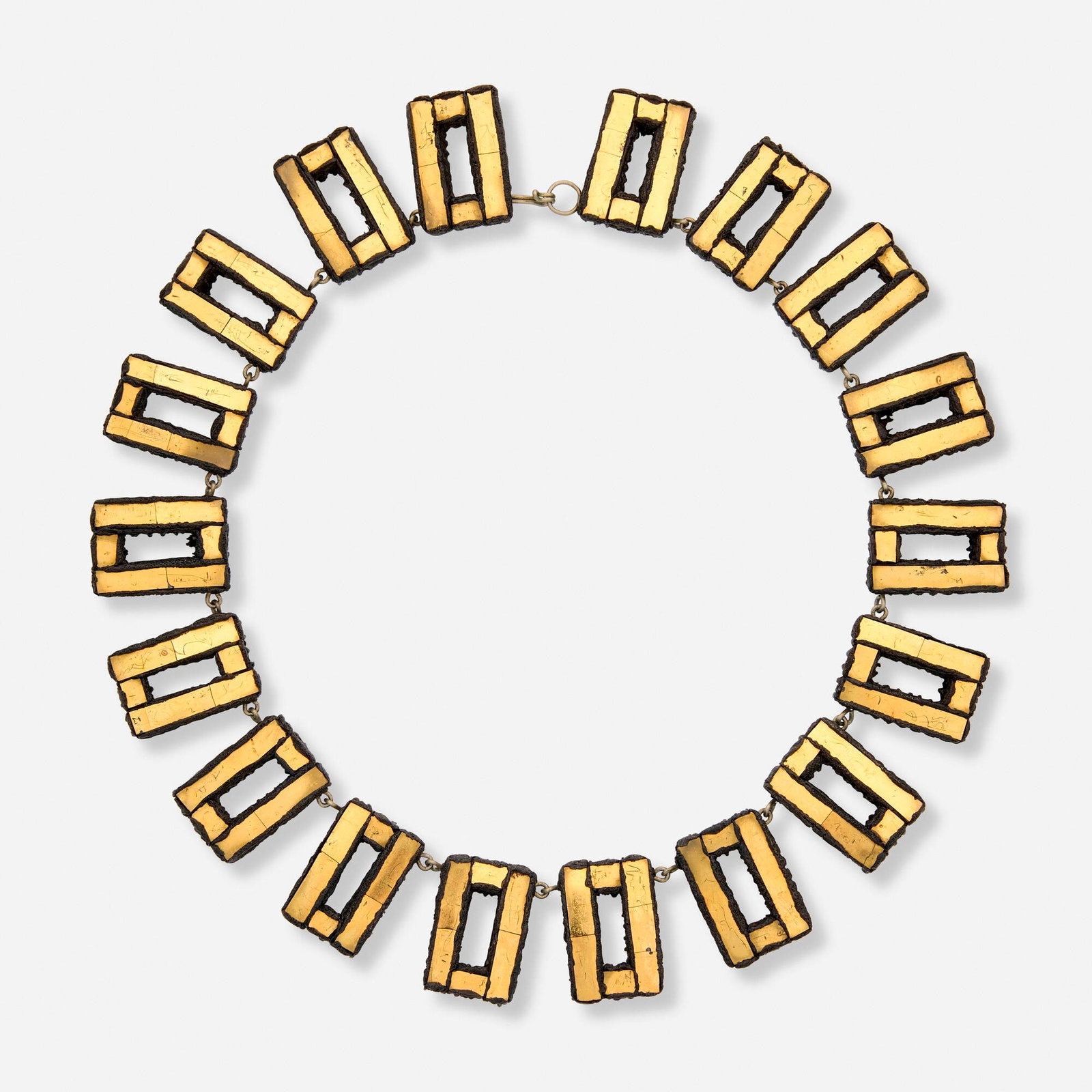 Line Vautrin, Necklace: Line Vautrin Necklace France, c. 1965 Talosel resin, mirrored glass 1 h x 0.25 d x 14.5 l in (3 x 1 x 37 cm) Stamped mark 'Joux'. Sold with a certificate of authenticity from the