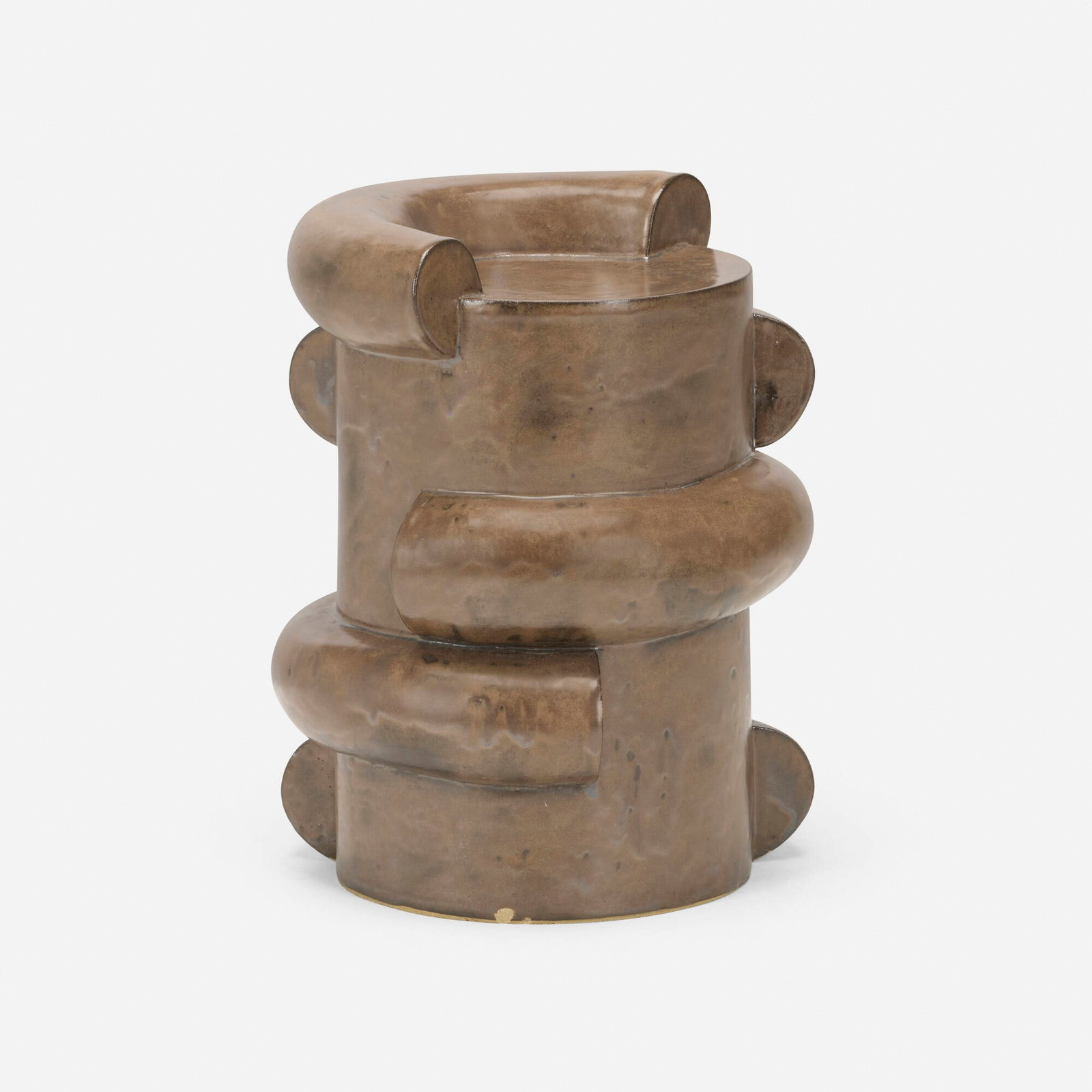 Bari Ziperstein, Twisted Donut occasional table: Bari Ziperstein Twisted Donut occasional table USA, 2020 glazed ceramic 19 h x 15 w x 14.5 d in (48 x 38 x 37 cm) This work is from the limited edition of up to 28. This work will ship from