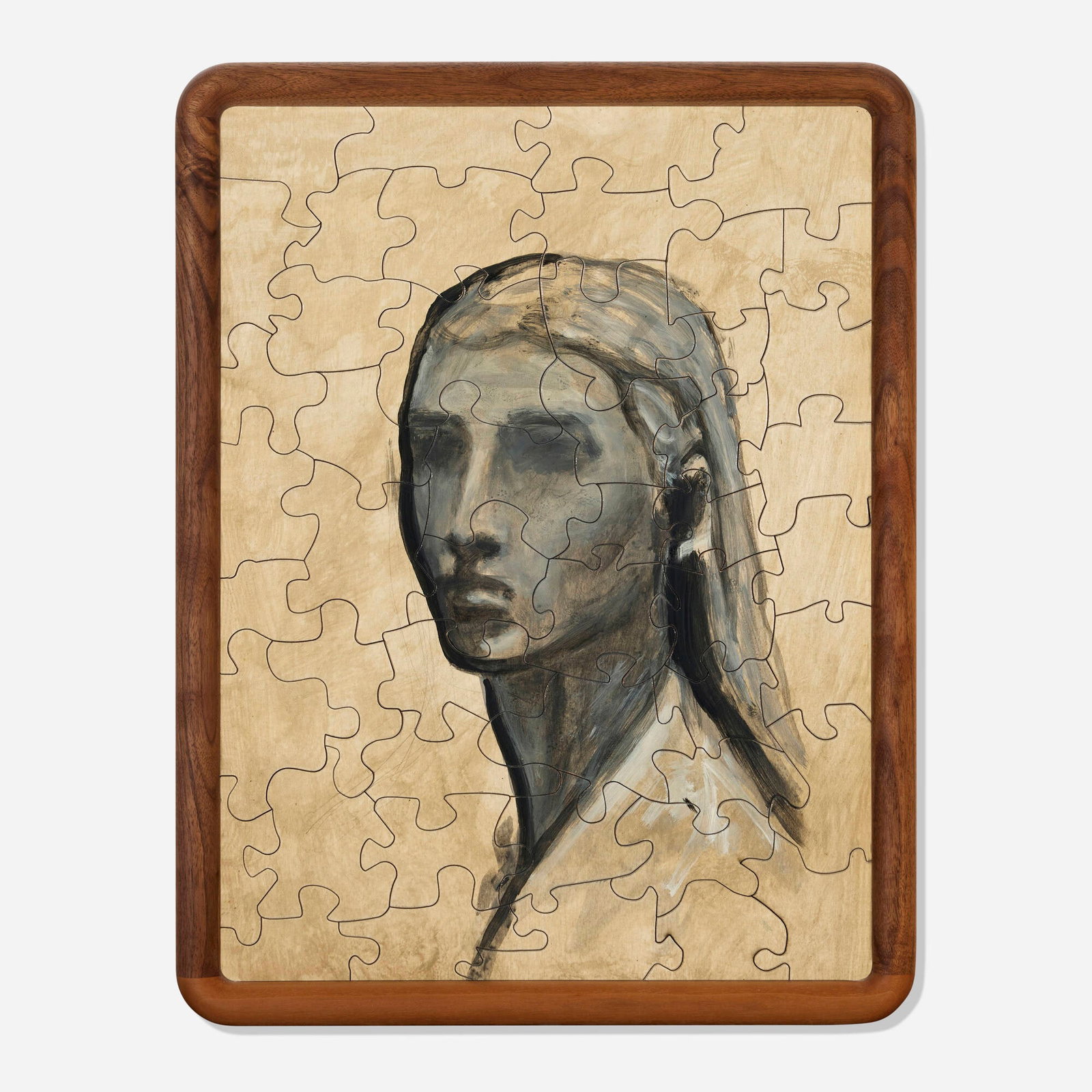 Tyler Hays, Jigsaw Puzzle painting: Tyler Hays Jigsaw Puzzle painting BDDW c. 2024 acrylic, milk paint, and oil on wood in artist-made frame 26 h x 20 w in (66 x 51 cm) This work will ship from Lambertville, New Jersey.