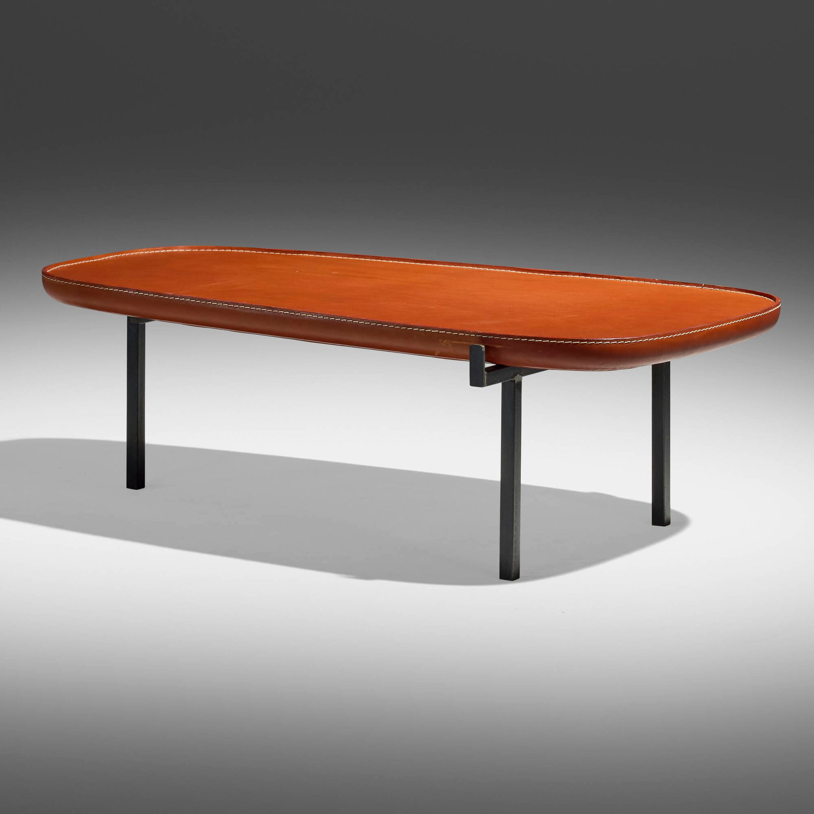 Simon Hasan, Wing coffee table: Simon Hasan Wing coffee table United Kingdom, c. 2017 leather, steel 13 h x 21 w x 39.75 d in (33 x 53 x 101 cm) This work will ship from Los Angeles, California.