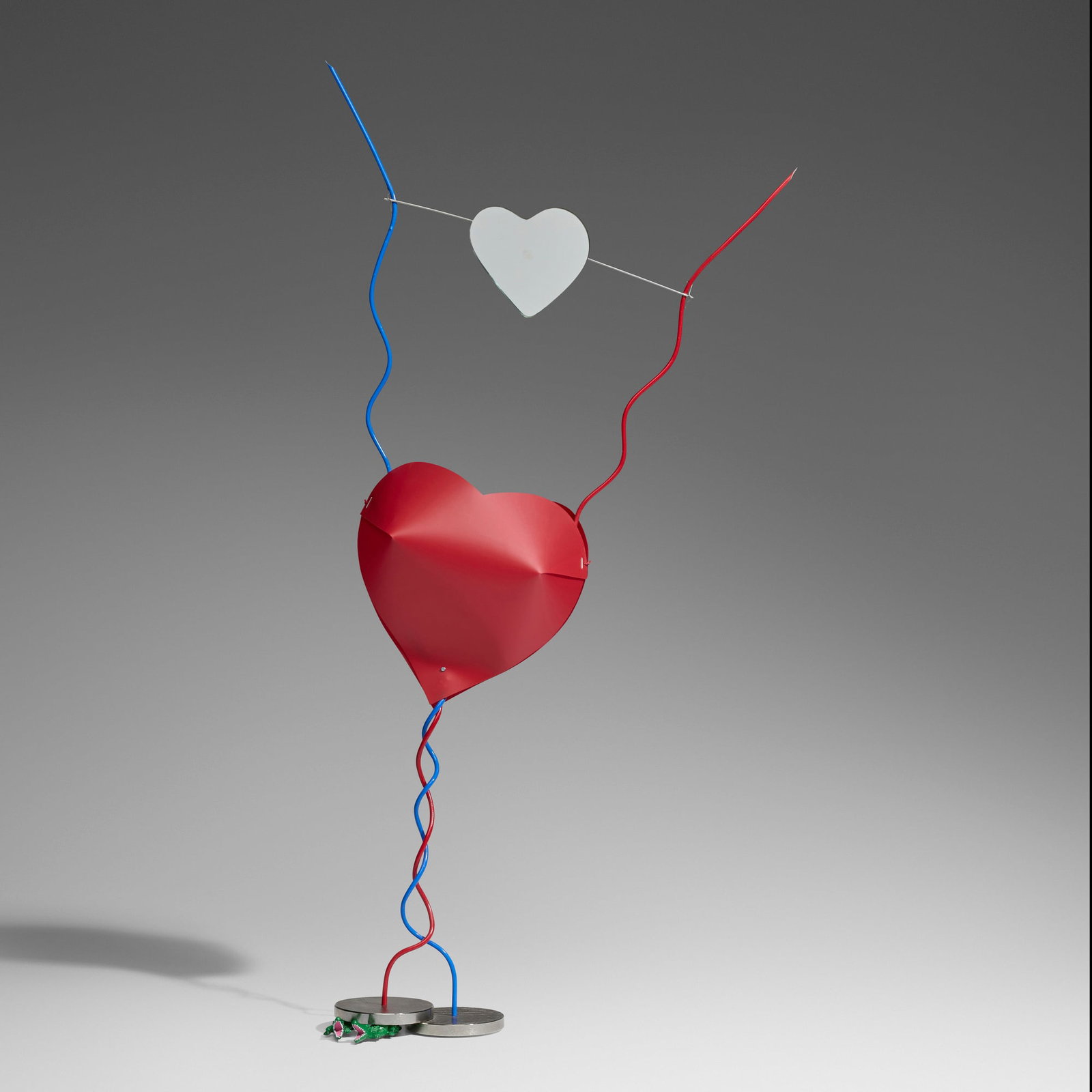 Ingo Maurer, One from the Heart lamp: Ingo Maurer One from the Heart lamp Ingo Maurer GmbH Germany, 1989 plastic, aluminum, mirrored glass 35 h x 18 w x 5 d in (89 x 46 x 13 cm) Decal manufacturer's label to underside 'One from the
