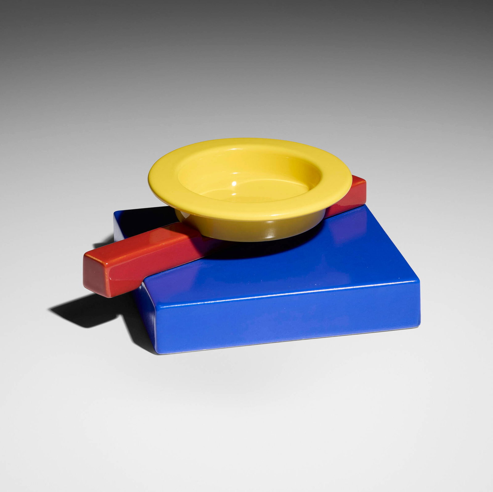 Maria Sanchez, Squash ashtray: Maria Sanchez Squash ashtray Alessio Sarri Ceramiche for Memphis Italy, 1985 glazed porcelain 3 h x 6.25 w x 7.5 d in (8 x 16 x 19 cm) Stamped manufacturer's mark to underside 'Memphi