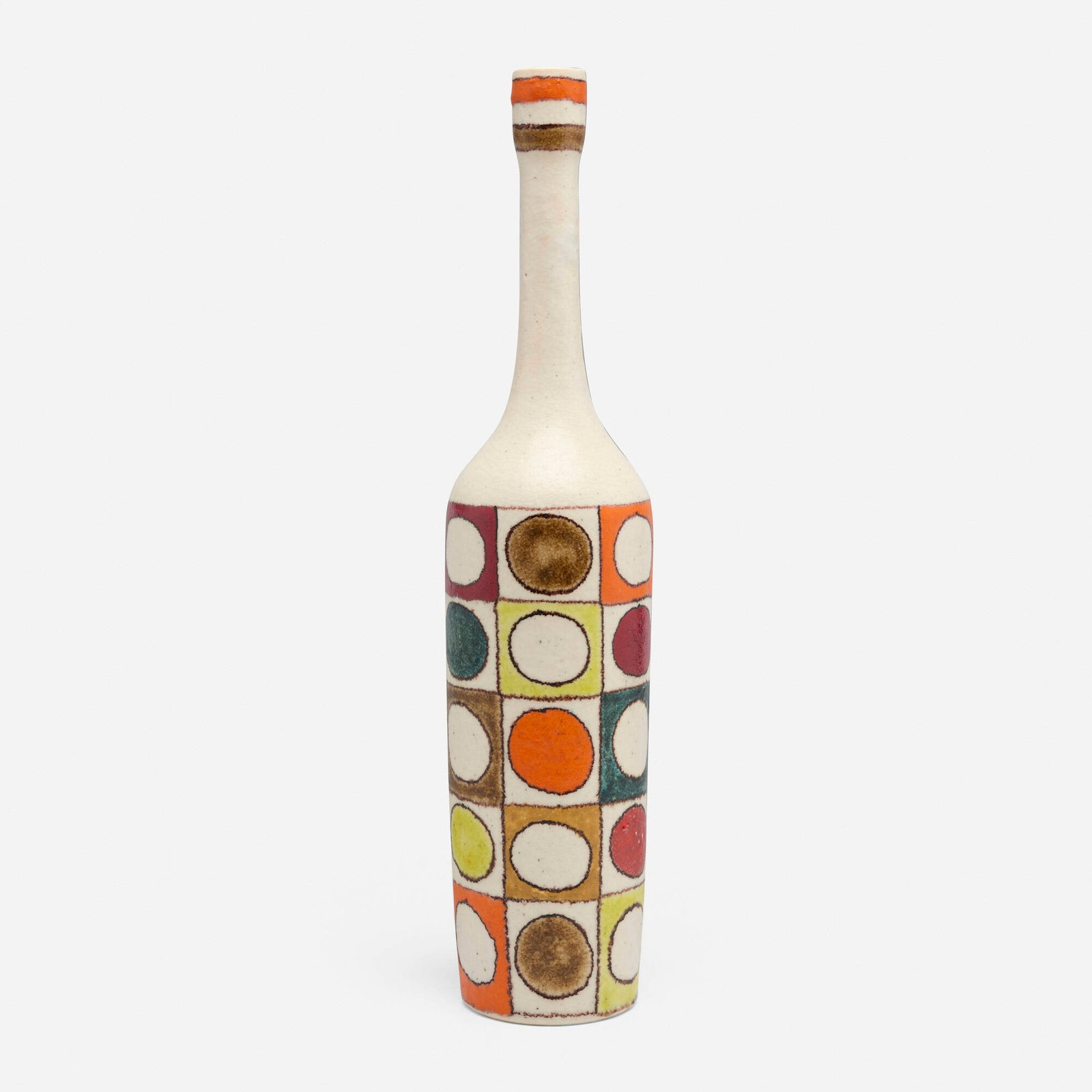 Bruno Gambone, Vase: Bruno Gambone Vase Italy, c. 1965 glazed stoneware 23 h x 4.5 dia in (58 x 11 cm) Glazed signature to underside 'Gambone Italy'. This work will ship from Chicago, Illinois.