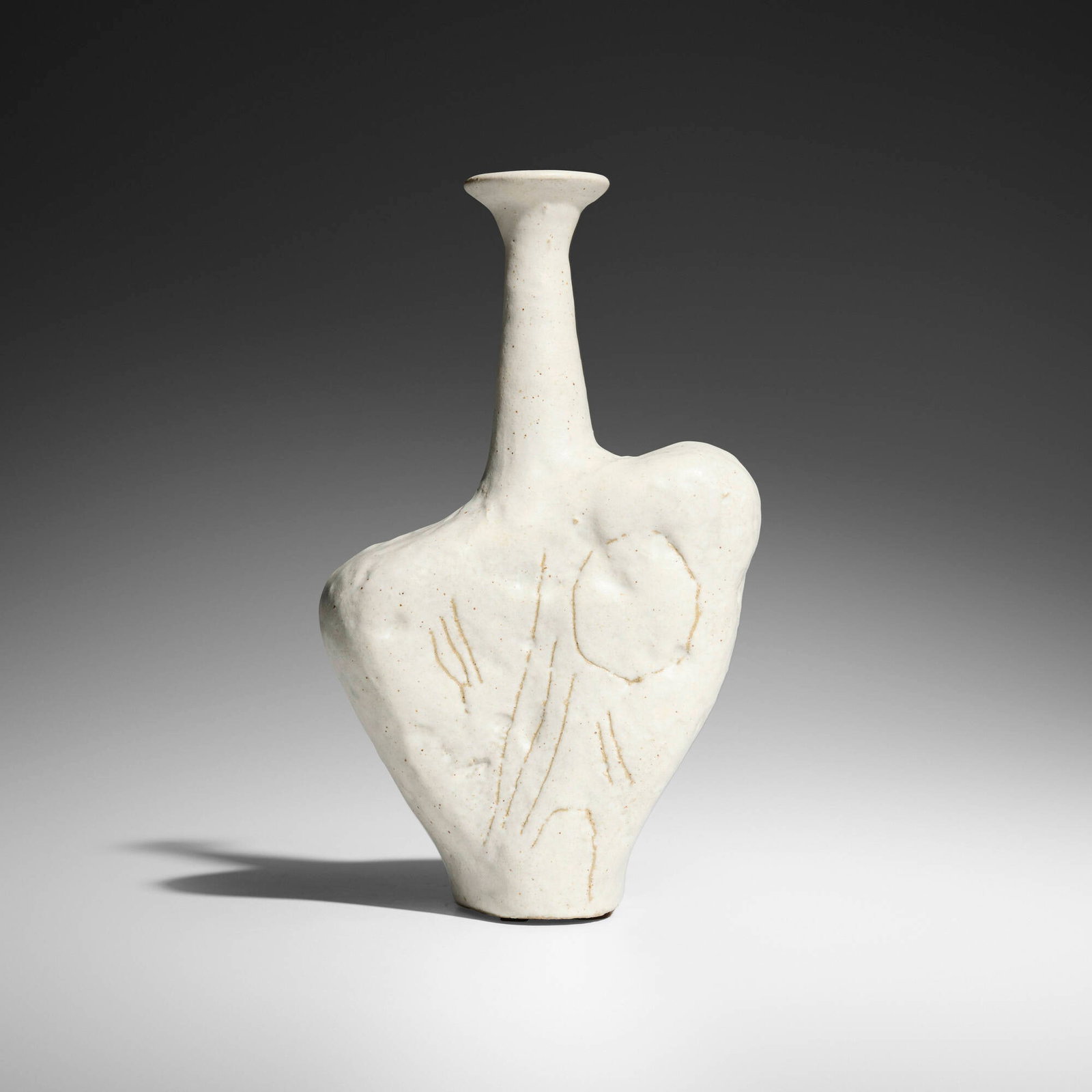 Bruno Gambone, Vase: Bruno Gambone Vase Italy, c. 1985 glazed stoneware 9.5 h x 5.5 w x 3 d in (24 x 14 x 8 cm) Glazed signature to underside 'Gambone Italy'. This work will ship from Chicago, Illinois.