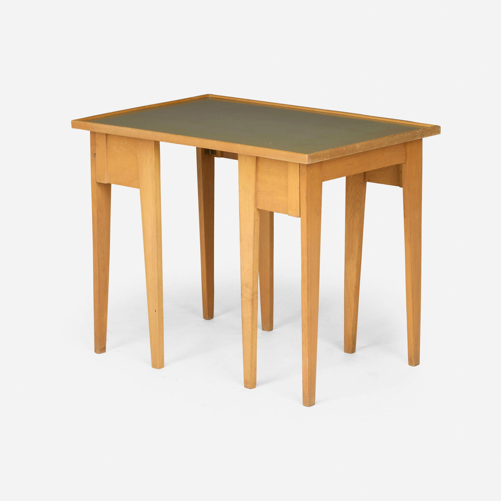 Franziska Hosken, Gate-leg table: Franziska Hosken Gate-leg table Hosken Inc. USA, c. 1950 maple, lacquered Masonite 24.5 h x 30.5 w x 20.5 d in (62 x 77 x 52 cm) Impressed manufacturer's mark to underside of top 'Hosk'.