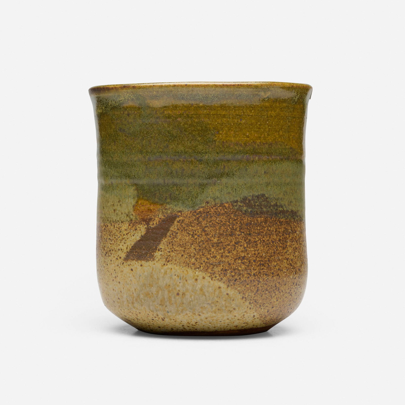 Toshiko Takaezu, Vase: Toshiko Takaezu Vase USA, c. 1980 glazed stoneware 7.25 h x 6.75 dia in (18 x 17 cm) Incised signature to underside 'TT'. Provenance: Acquired directly from the artist, Collection of Pearl and