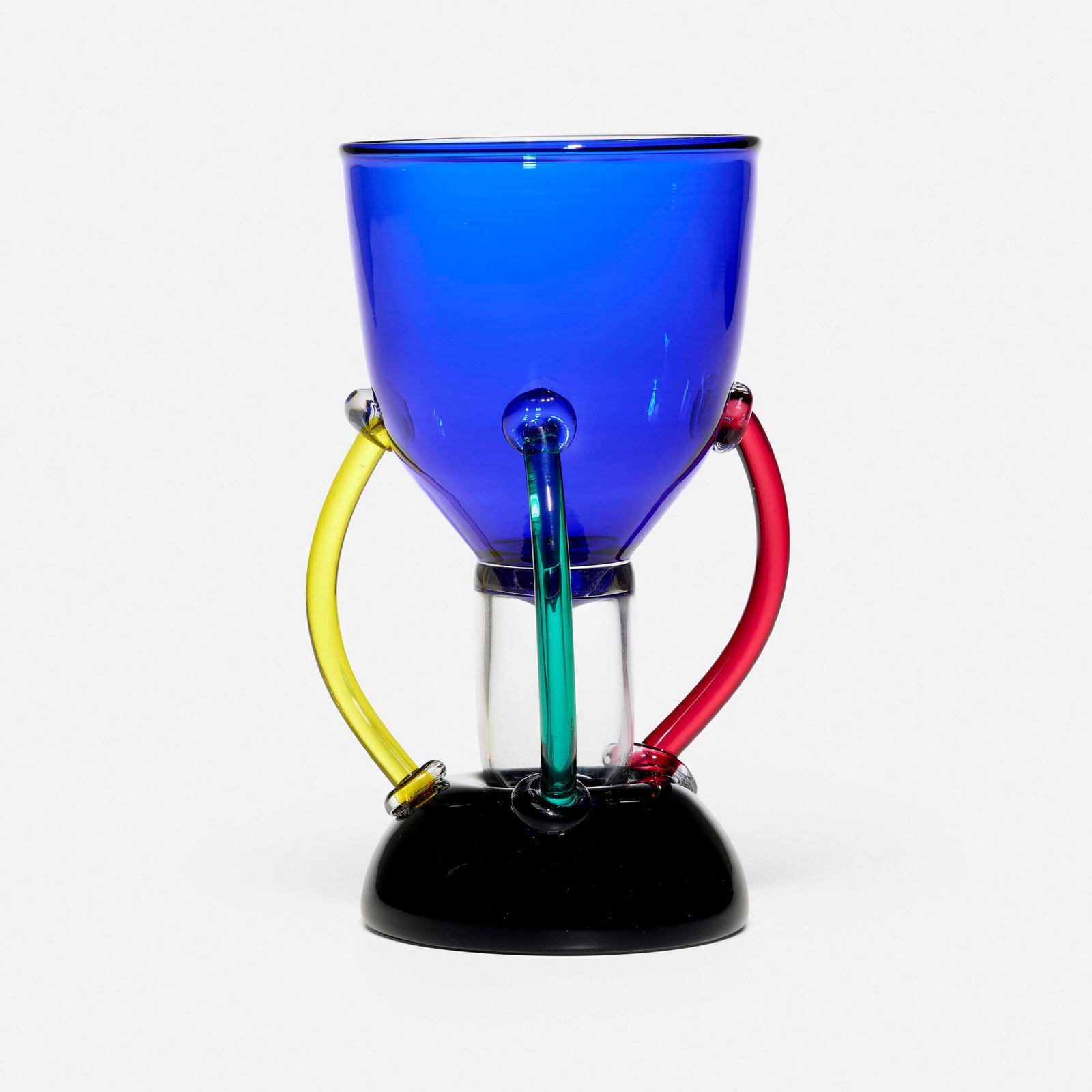 Ettore Sottsass, Deneb vase: Ettore Sottsass Deneb vase Toso Vetri d'Arte for Memphis Italy, 1982 glass 8.5 h x 5.5 dia in (22 x 14 cm) Incised manufacturer's mark to edge of base 'E. Sottsass per Memphis Milano'.