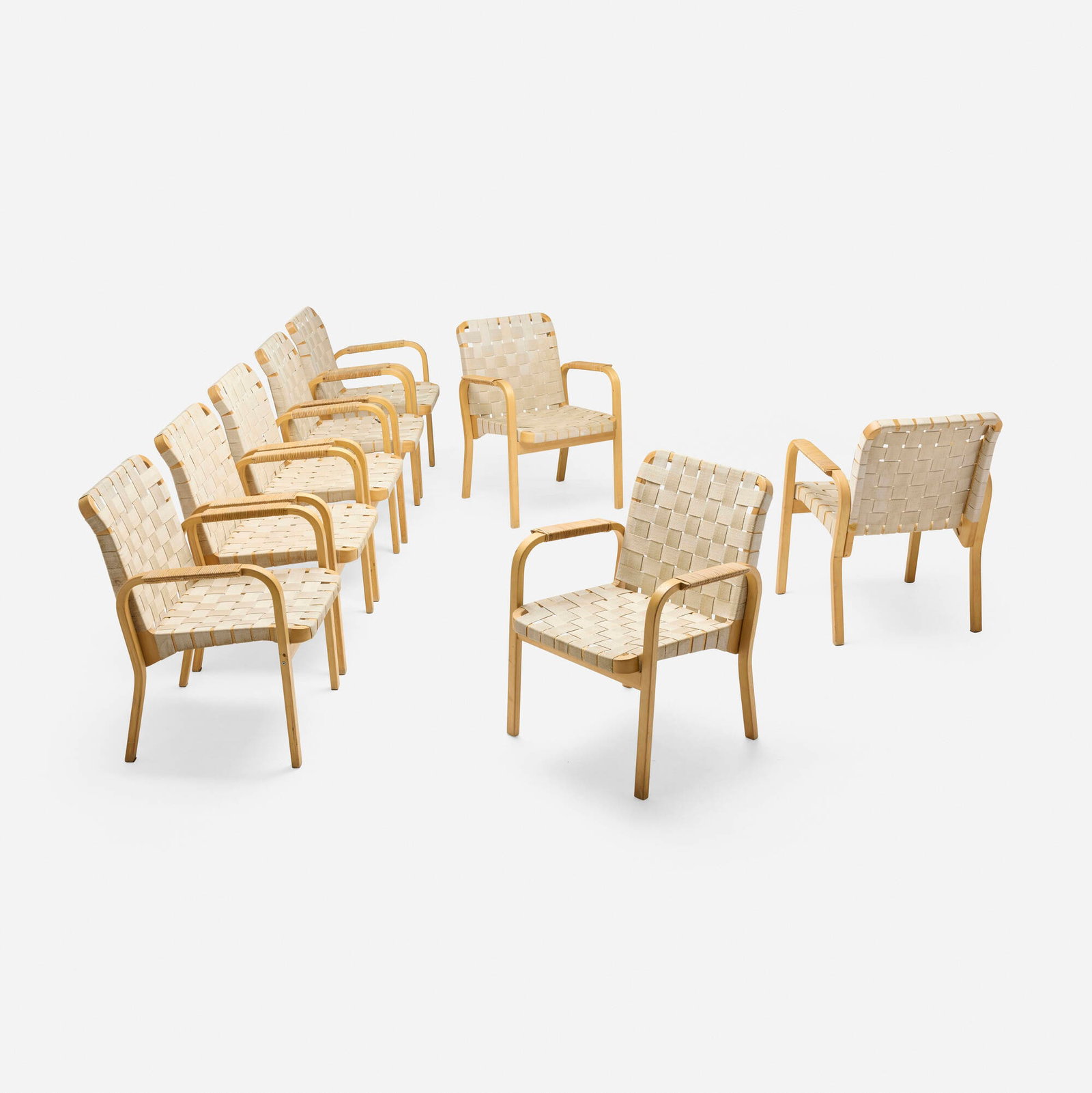 Alvar Aalto, Armchairs model 45, set of eight (1 of 5)