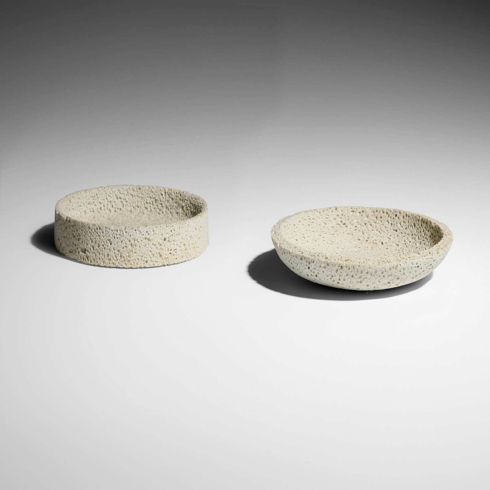 Marcel Wanders, Foam bowls, set of two: Marcel Wanders Foam bowls, set of two Wanders Wonders The Netherlands, 1997 porcelain 2 h x 7.25 dia in (5 x 18 cm) 2 h x 8 dia in (5 x 20 cm) An example of this design is in the permanent collection