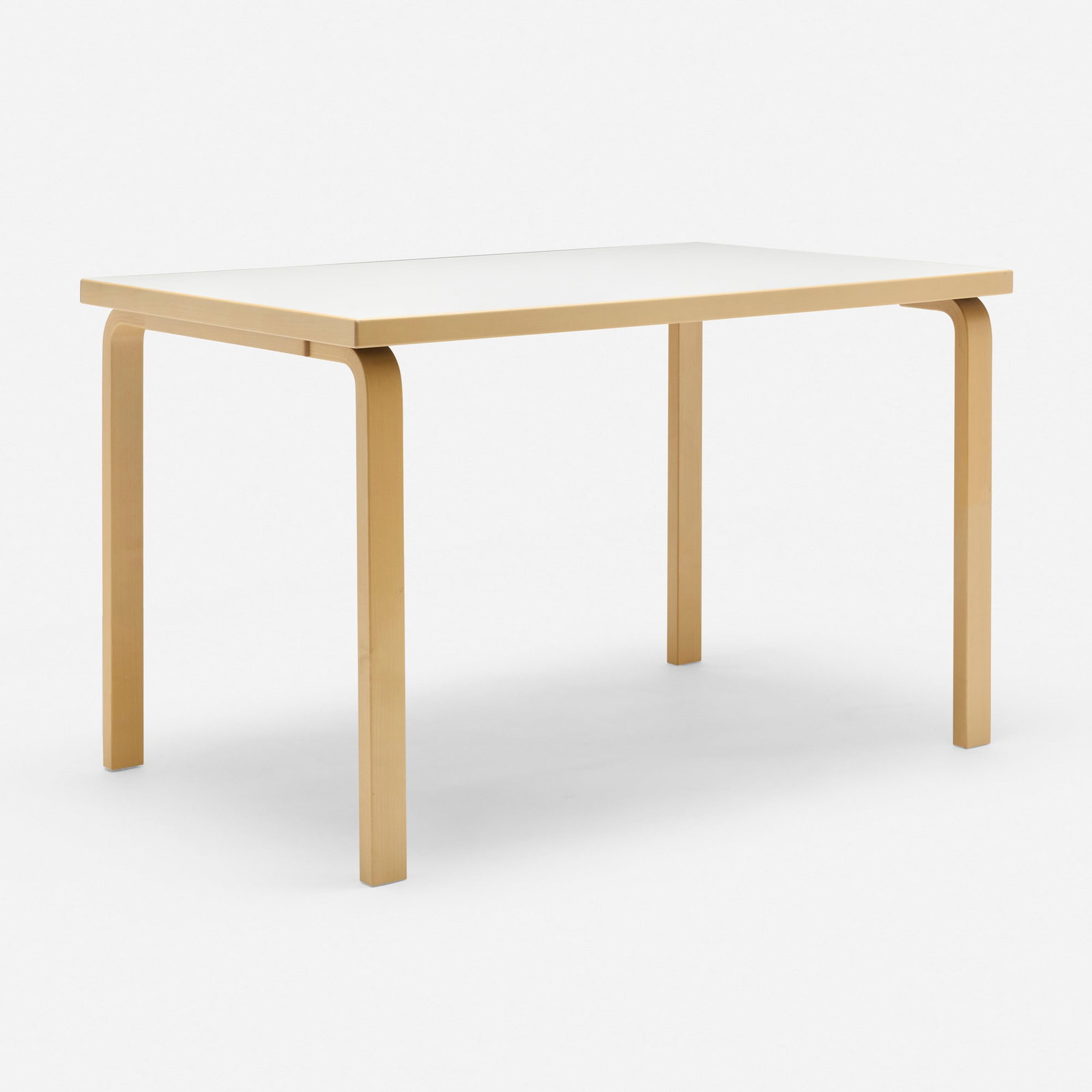 Alvar Aalto, Table, model 81B: Alvar Aalto Table, model 81B Artek Finland, 1935 / 2020 laminate, steam-bent birch plywood, birch 29 h x 47 w x 29.5 d in (74 x 119 x 75 cm) Decal manufacturer's label to underside 'artek
