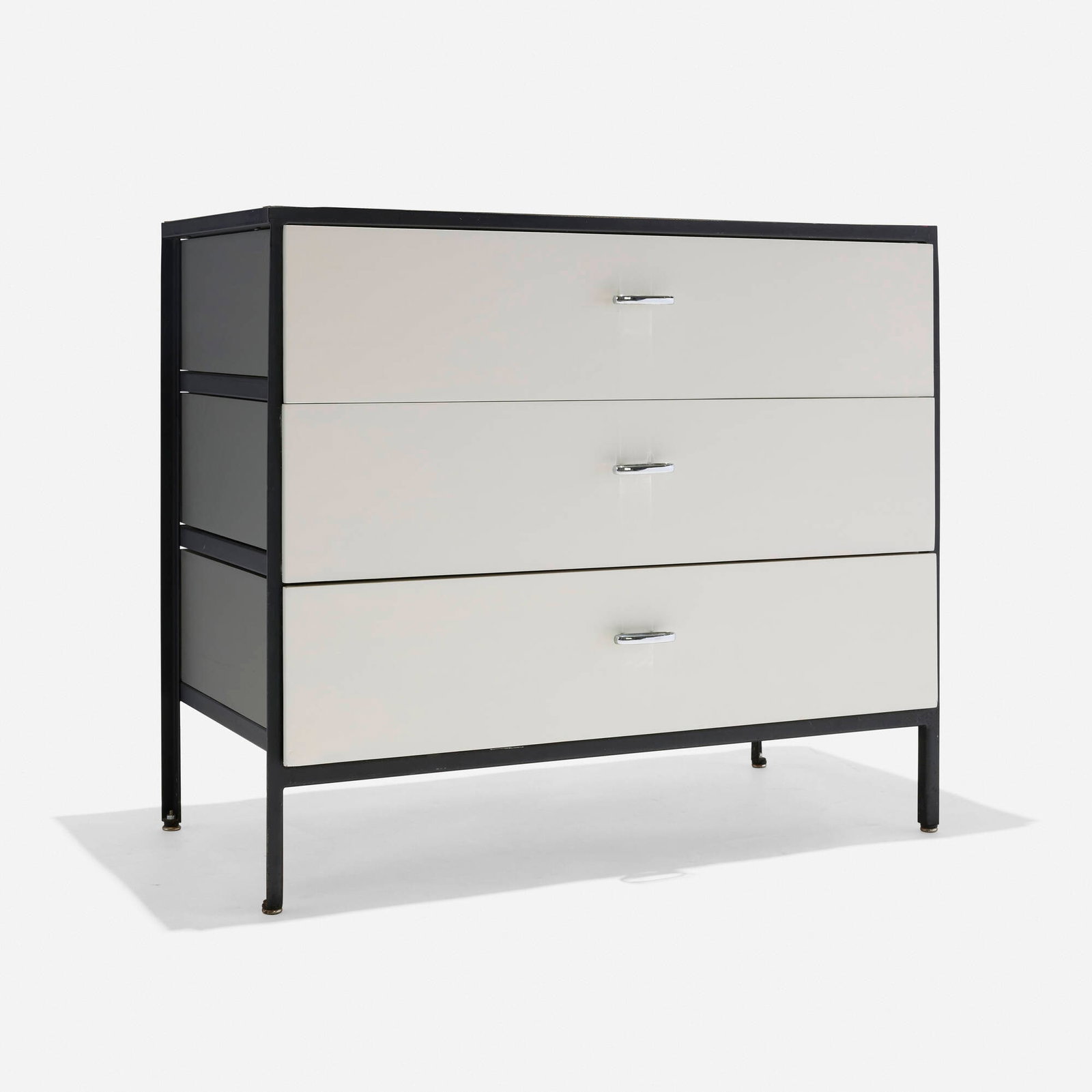 George Nelson & Associates, Steelframe cabinet, model 4012: George Nelson & Associates Steelframe cabinet, model 4012 Herman Miller USA, 1950 / c. 1960 lacquered wood, enameled steel. aluminum, laminate 29.75 h x 35.5 w x 19 d in (76 x 90 x 48 cm)