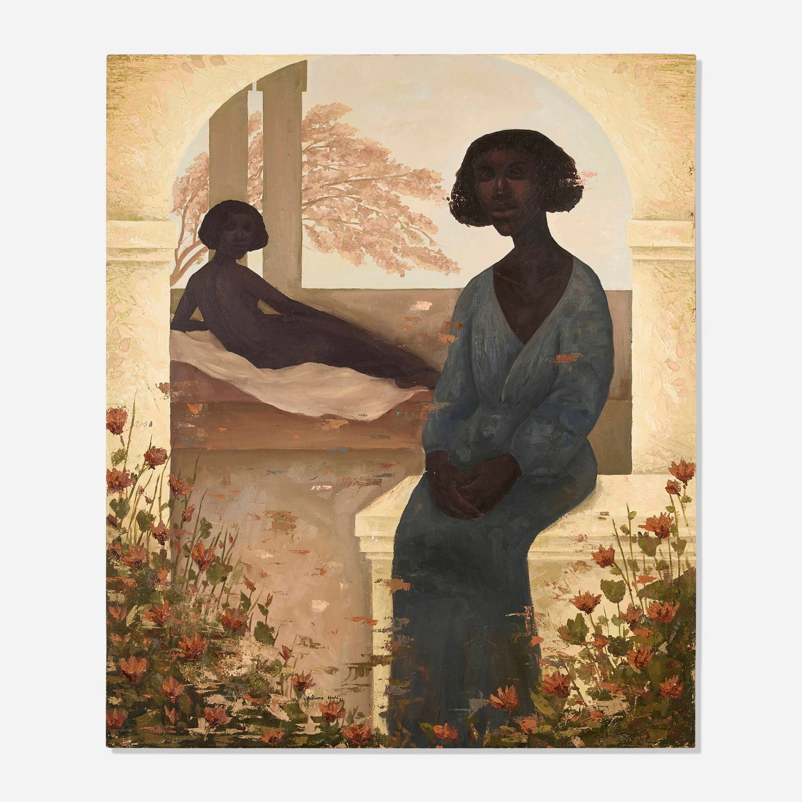 Chidinma Nnoli, Wanderlust III: Chidinma Nnoli Wanderlust III 2021 oil and acrylic on canvas 54 h x 45.875 w in (137 x 117 cm) Signed, titled, and dated to verso 'Chidinma Nnoli 2021 Wanderlust 2&3'. Provenance: Rele