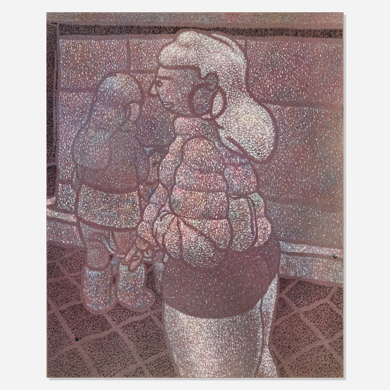 Maximilian Kirmse, N.B.S.: Maximilian Kirmse N.B.S. 2017 oil on linen 63 h x 51 w in (160 x 130 cm) Signed and dated to verso 'Kirmse 17'. Exhibited: Maximilian Kirmse: Bulow Ecke Steinmetz, 1-15 April 2017, Real