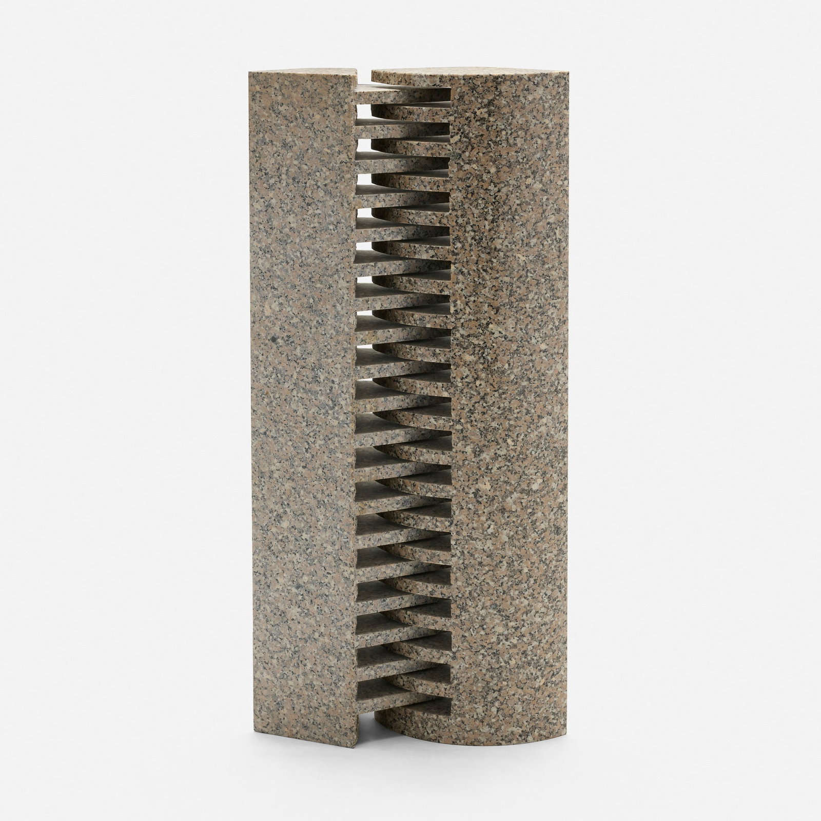 Jesus Moroles, Interlocking Round: Jesus Moroles Interlocking Round granite 35 h x 15.5 w x 7 d in (89 x 39 x 18 cm) Provenance: Private Collection, Tulsa This work will ship from Chicago, Illinois.