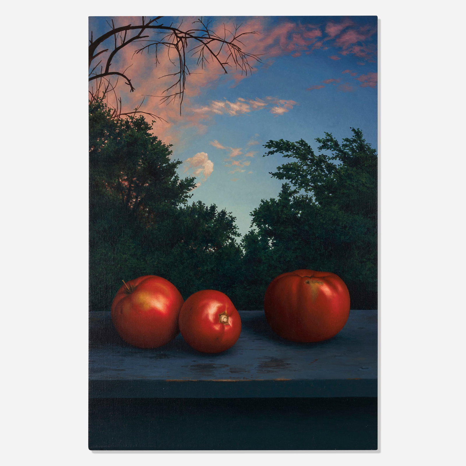Scott Prior, Tomatoes at Twilight: Scott Prior Tomatoes at Twilight 1993 oil on linen 30.125 h x 20 w in (77 x 51 cm) Signed and dated to verso 'Scott Prior 1993'. Provenance: Alpha Gallery, Boston | Acquired from the