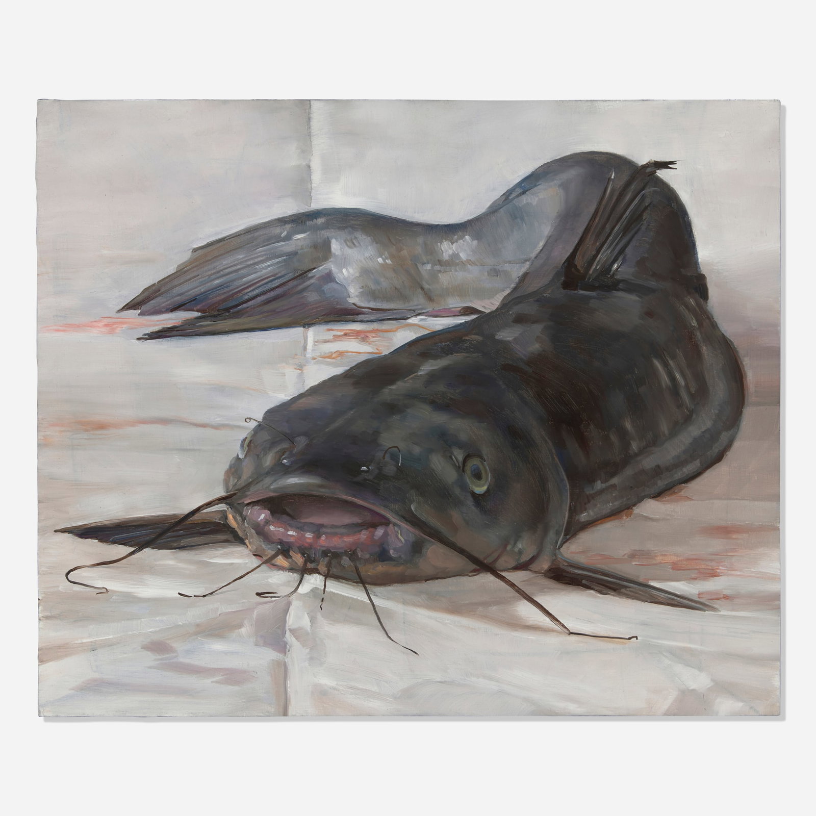 Andrew Lenaghan, Catfish: Andrew Lenaghan Catfish 1998 oil on board 9.875 h x 12 w in (25 x 30 cm) Signed, titled, and dated to verso 'Catfish Andrew Lenaghan 7 '98'. Provenance: George Adams Gallery, New York