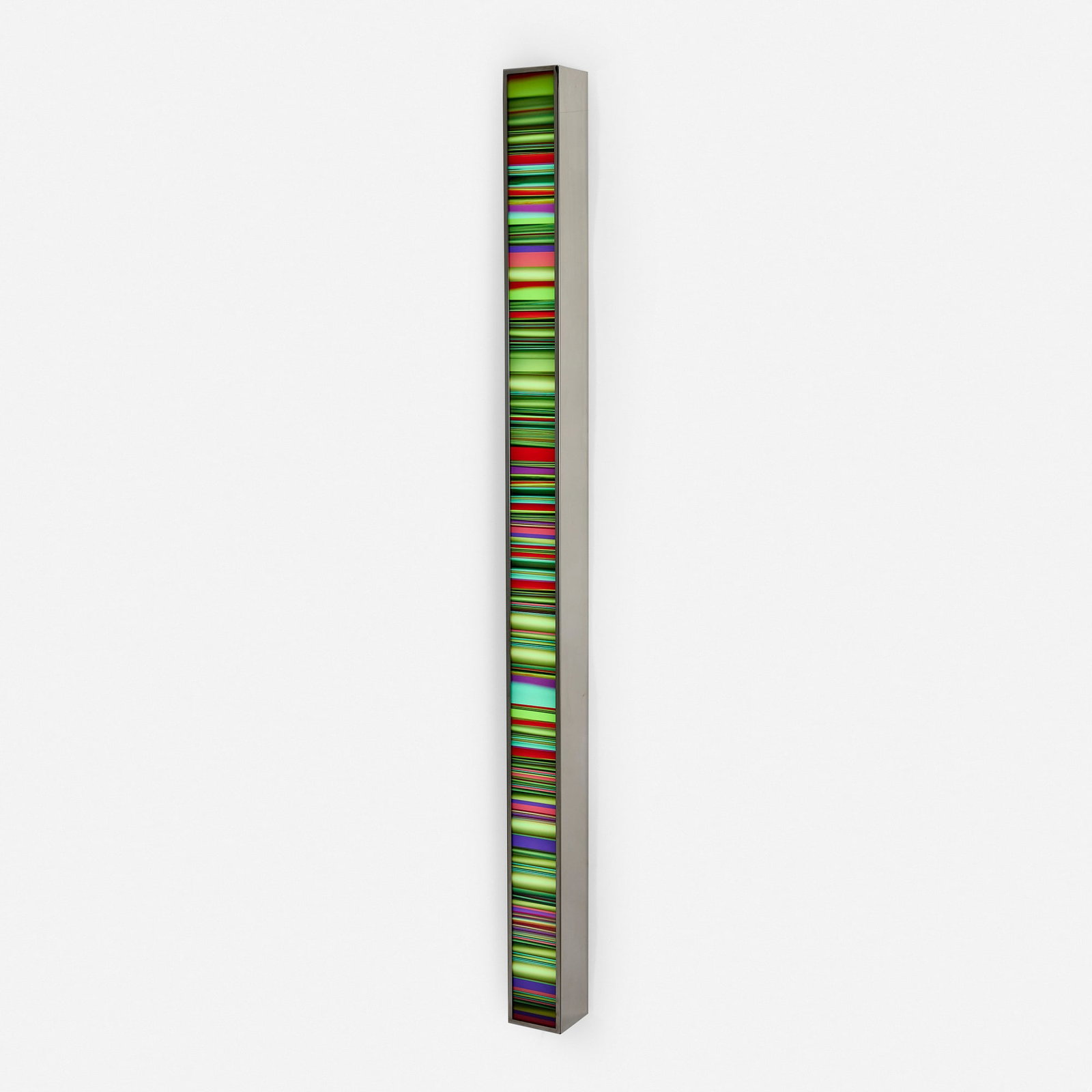 Hans Kotter, Color Code: Hans Kotter Color Code 2009 mirror-polished stainless steel, Slide, Plexiglas, LED lights 78.75 h x 5.25 w x 5.25 d in (200 x 13 x 13 cm) Signed, titled, and dated to verso 'Hans Kotter 2009