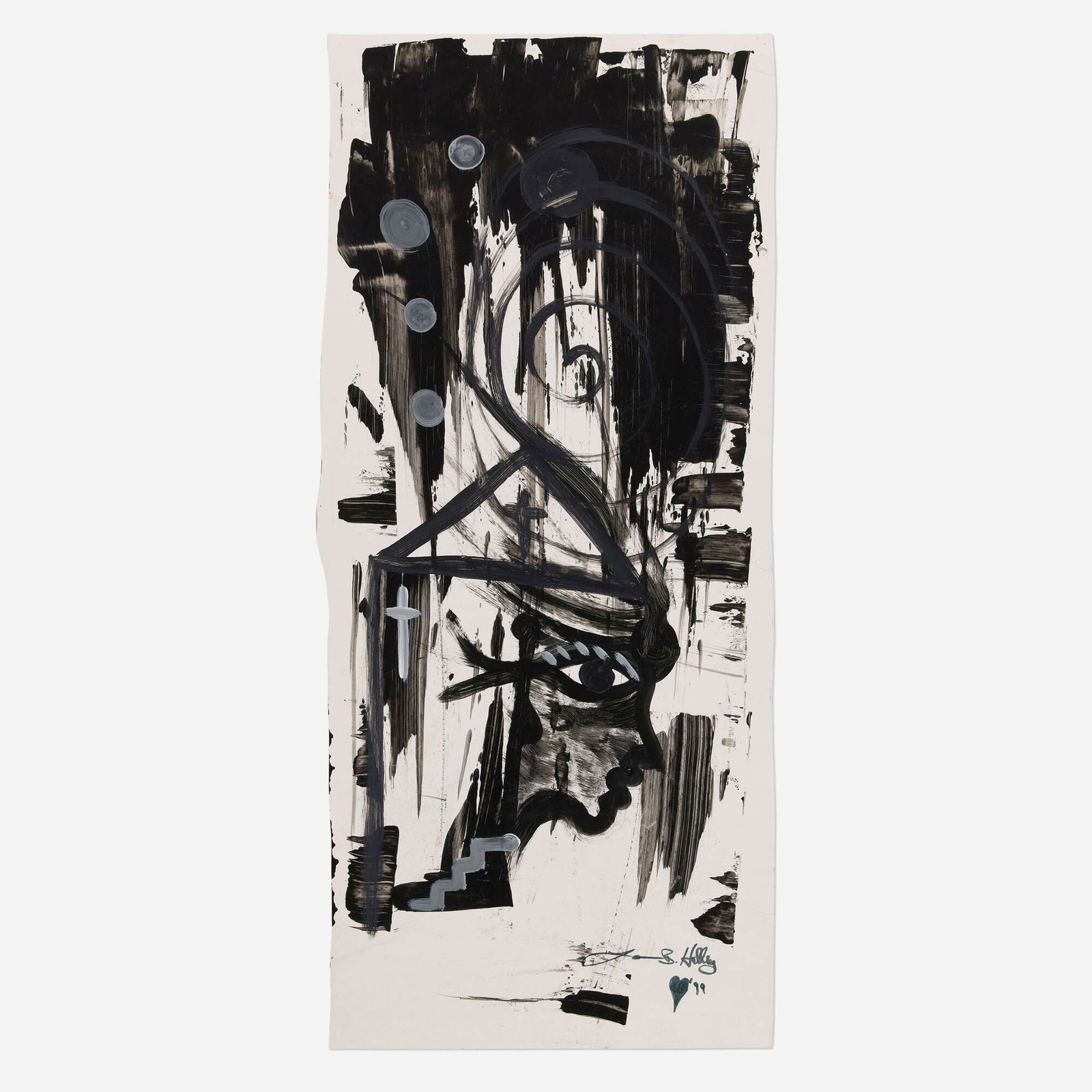 Lonnie Holley, Untitled: Lonnie Holley Untitled 1999 tempera on poster board 49 h x 22.5 w in (124 x 57 cm) Signed and dated to lower right 'Lonnie B. Holly '99'. Provenance: Acquired directly from the artist