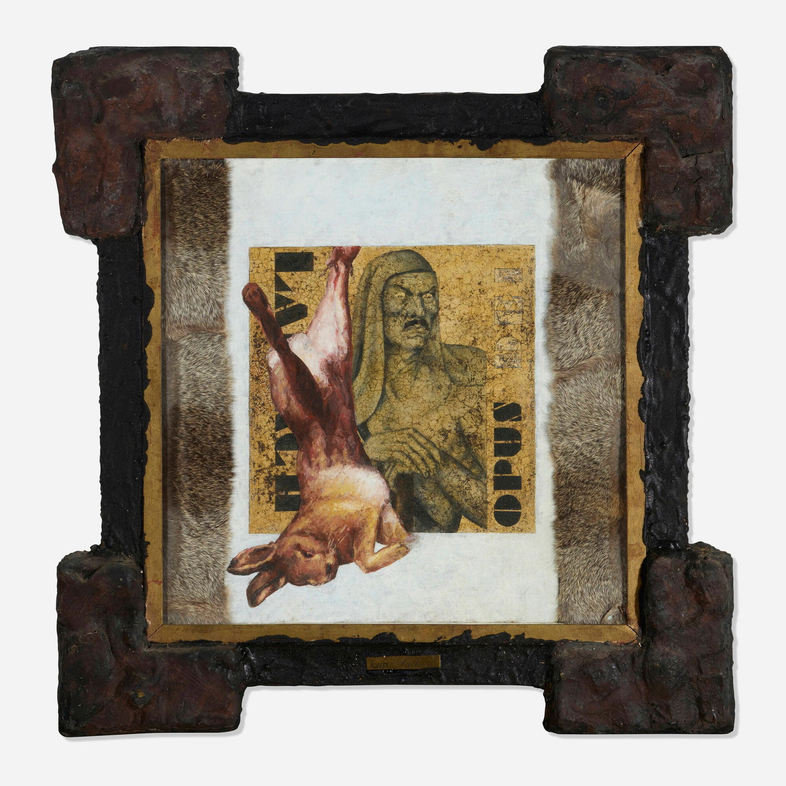 IRWIN, Opus Dei (from the Was ist Kunst project): IRWIN Opus Dei (from the Was ist Kunst project) 1988 mixed media on canvas laid to Masonite in artist's frame 30 h x 30 w in (76 x 76 cm) Brass plaque to artist's frame 'iwn Laibach'.