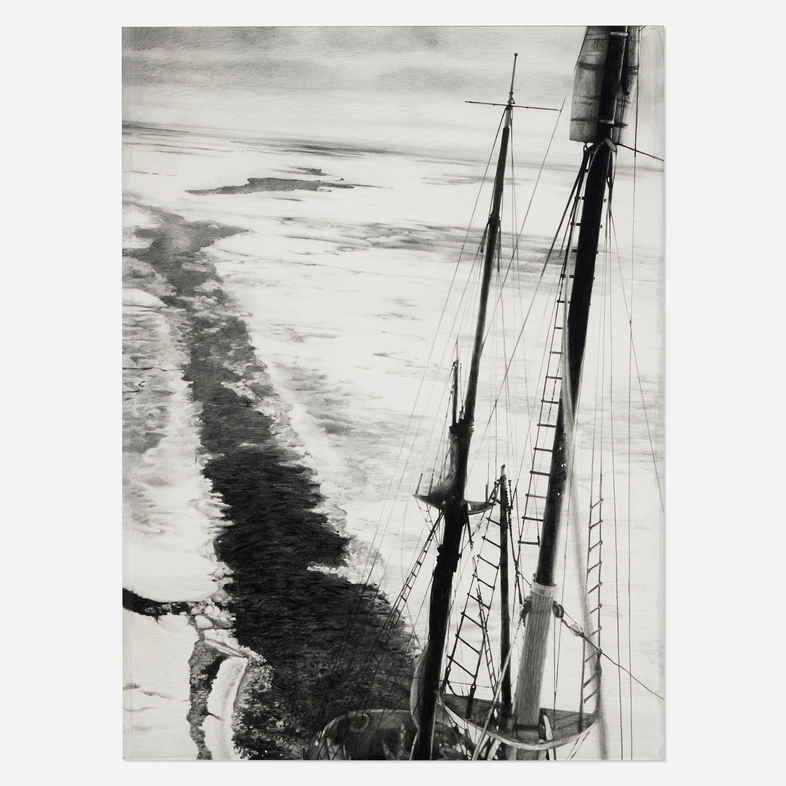 Karl Haendel, Shackleton #4: Karl Haendel Shackleton #4 2008 pencil on Arches sight: 29.5 h x 19.75 w in (75 x 50 cm) Provenance: Susanne Vielmetter Los Angeles Projects, Culver City, CA | Mitchell-Innes &