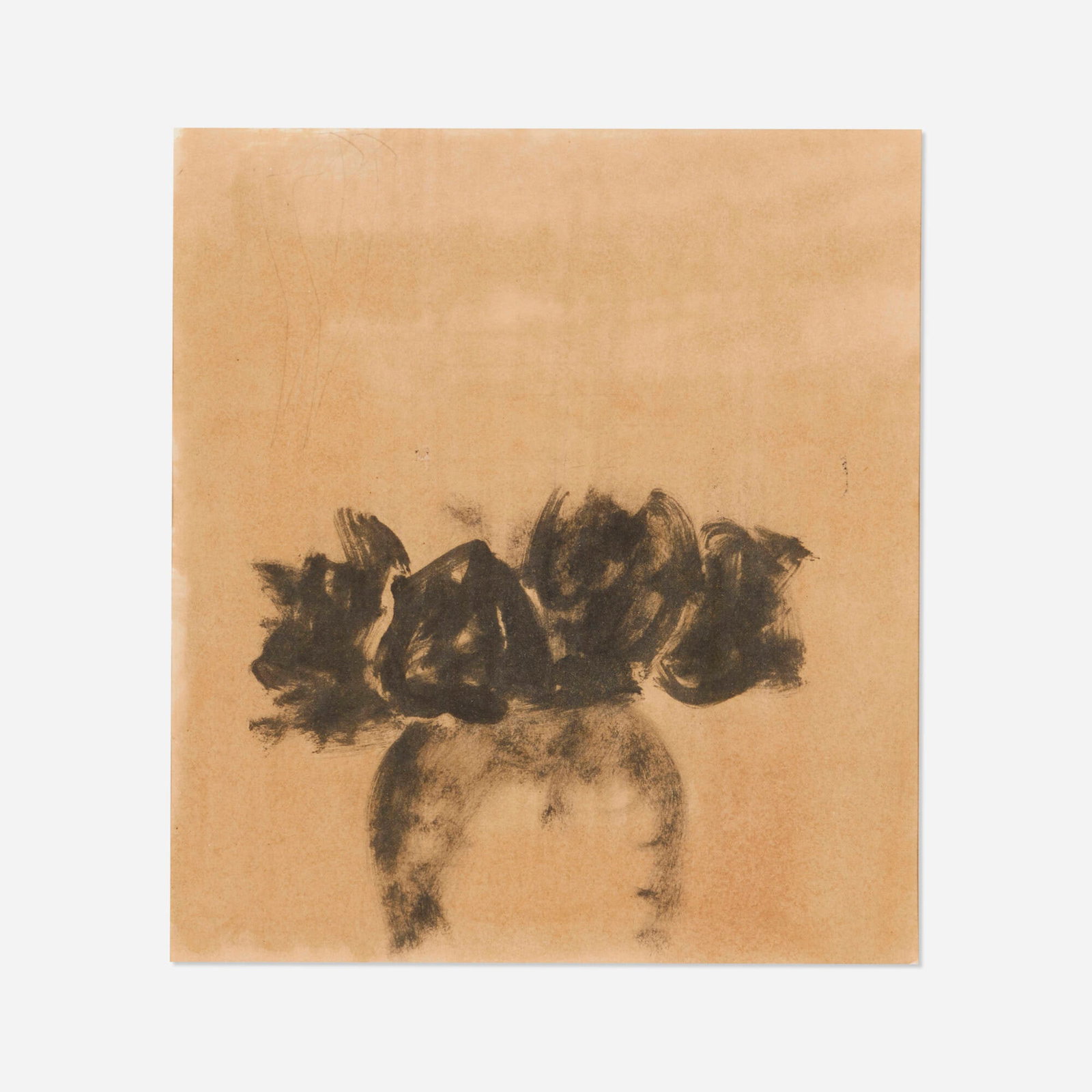 Robert Kulicke, Black Flowers in a Vase: Robert Kulicke Black Flowers in a Vase 1964 watercolor on paper sight: 8.375 h x 7.375 w in (21 x 19 cm) Provenance: The Artist | Thence by descent to the artist's granddaughter | Private