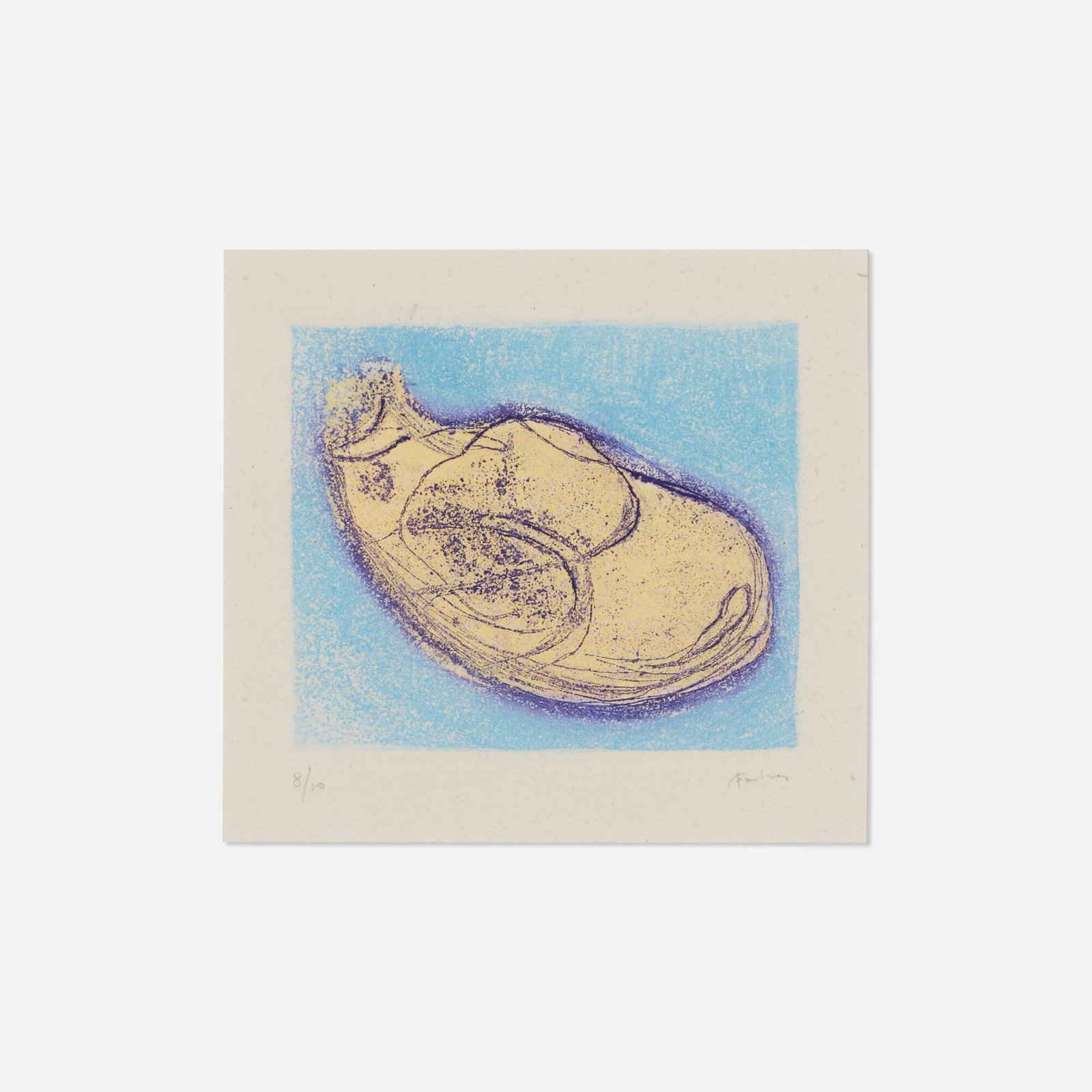 Jean Fautrier, Bergeronnette: Jean Fautrier Bergeronnette 1942 etching and aquatint in colors image: 4.5 h x 5 w in (11 x 13 cm) sight: 5.75 h x 6.25 w in (15 x 16 cm) Signed and numbered to lower edge '8/10 Fautrier'.