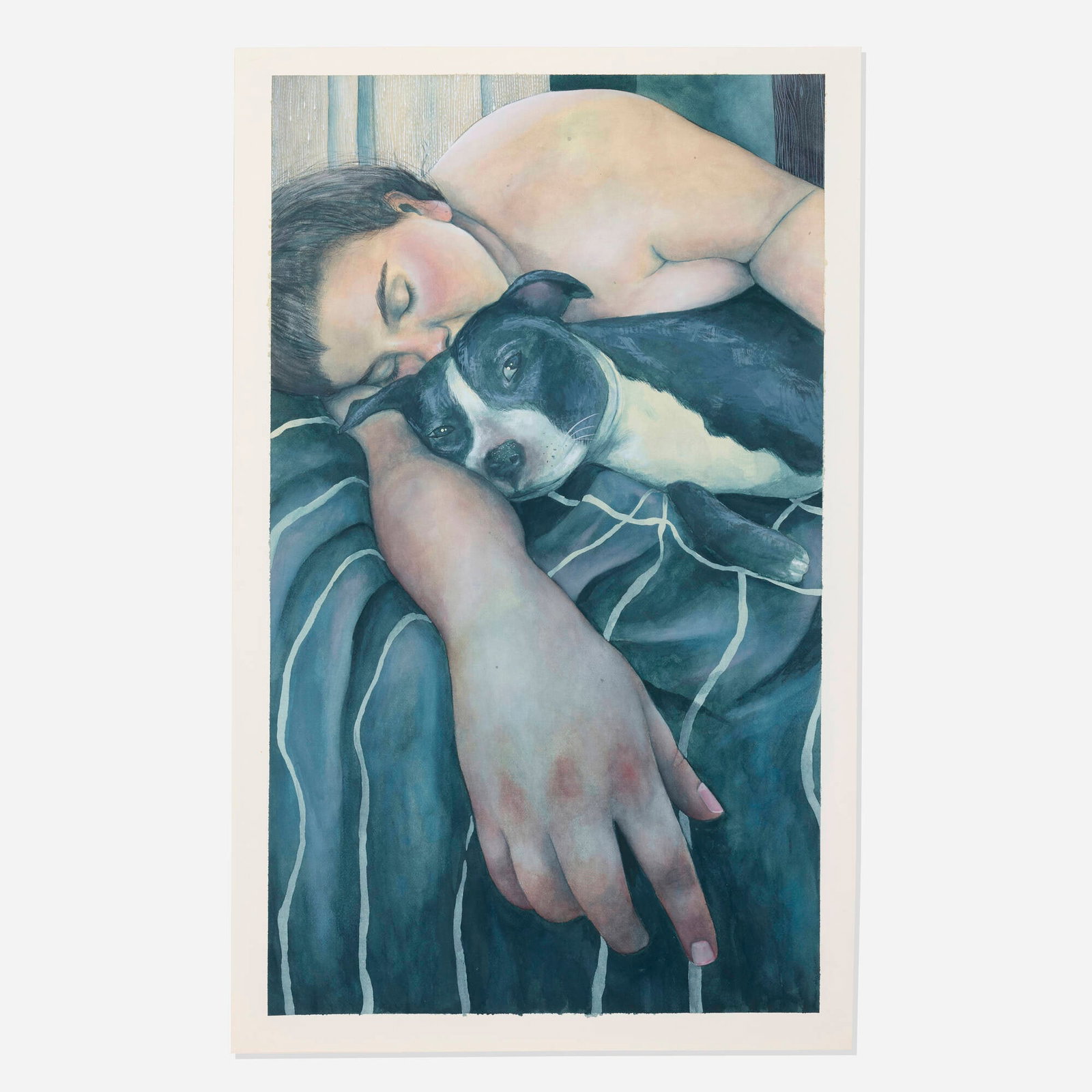 Shona McAndrew, Shona and Lily: Shona McAndrew Shona and Lily 2021 watercolor on Arches 38 h x 23.5 w in (97 x 60 cm) This work will ship from Lambertville, New Jersey.