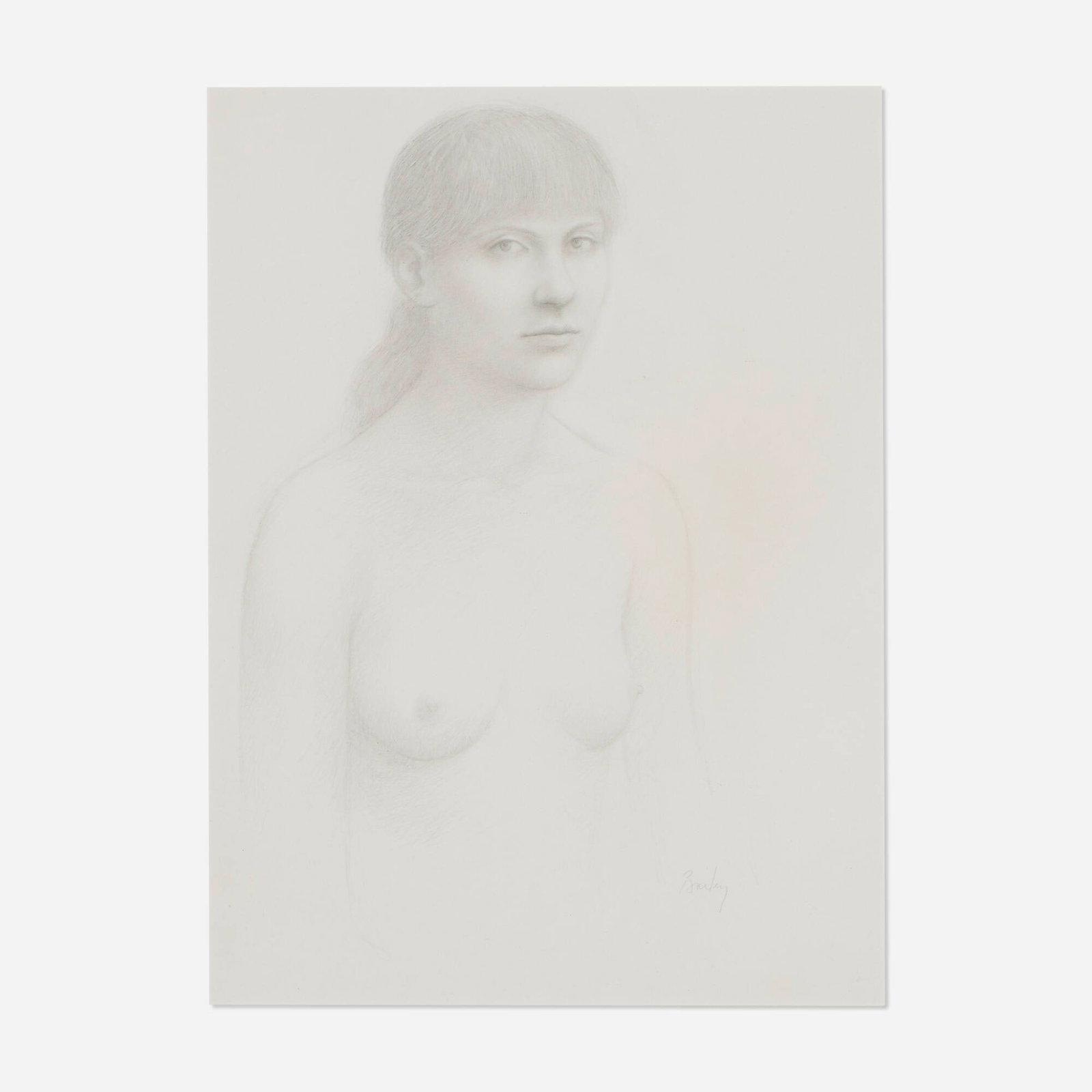William H. Bailey, Untitled: William H. Bailey Untitled c. 1972 graphite on paper sight: 14.5 h x 10.625 w in (37 x 27 cm) Signed to lower right 'Bailey'. This work will ship from Lambertville