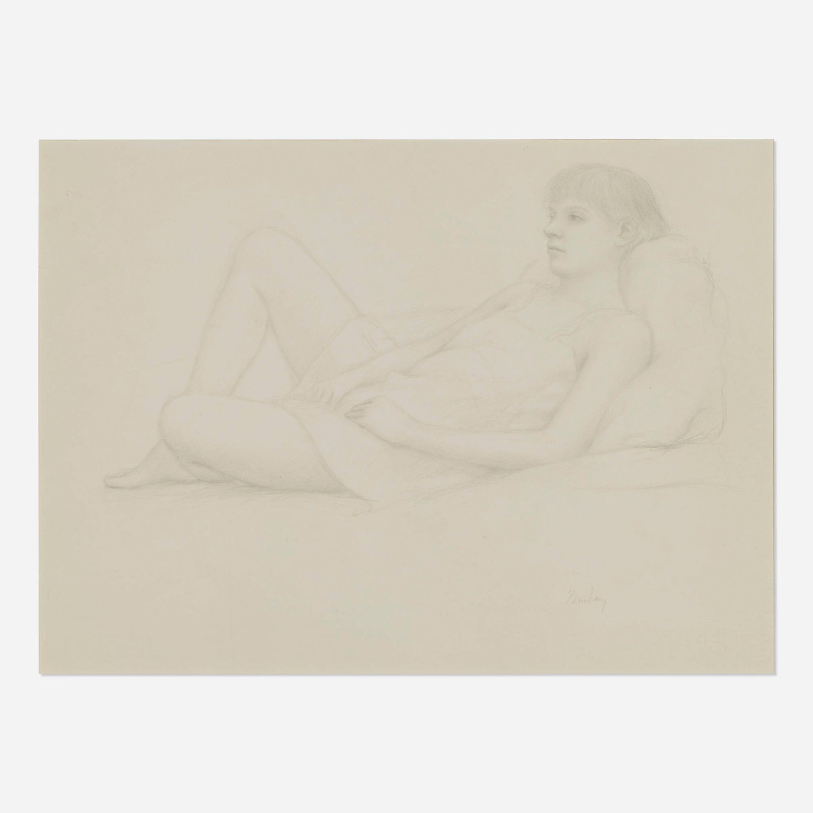 William H. Bailey, Untitled: William H. Bailey Untitled 1987 graphite on paper sight: 10.625 h x 14.625 w in (27 x 37 cm) Signed to lower right 'Bailey'. Provenance: Robert Schoelkopf Gall