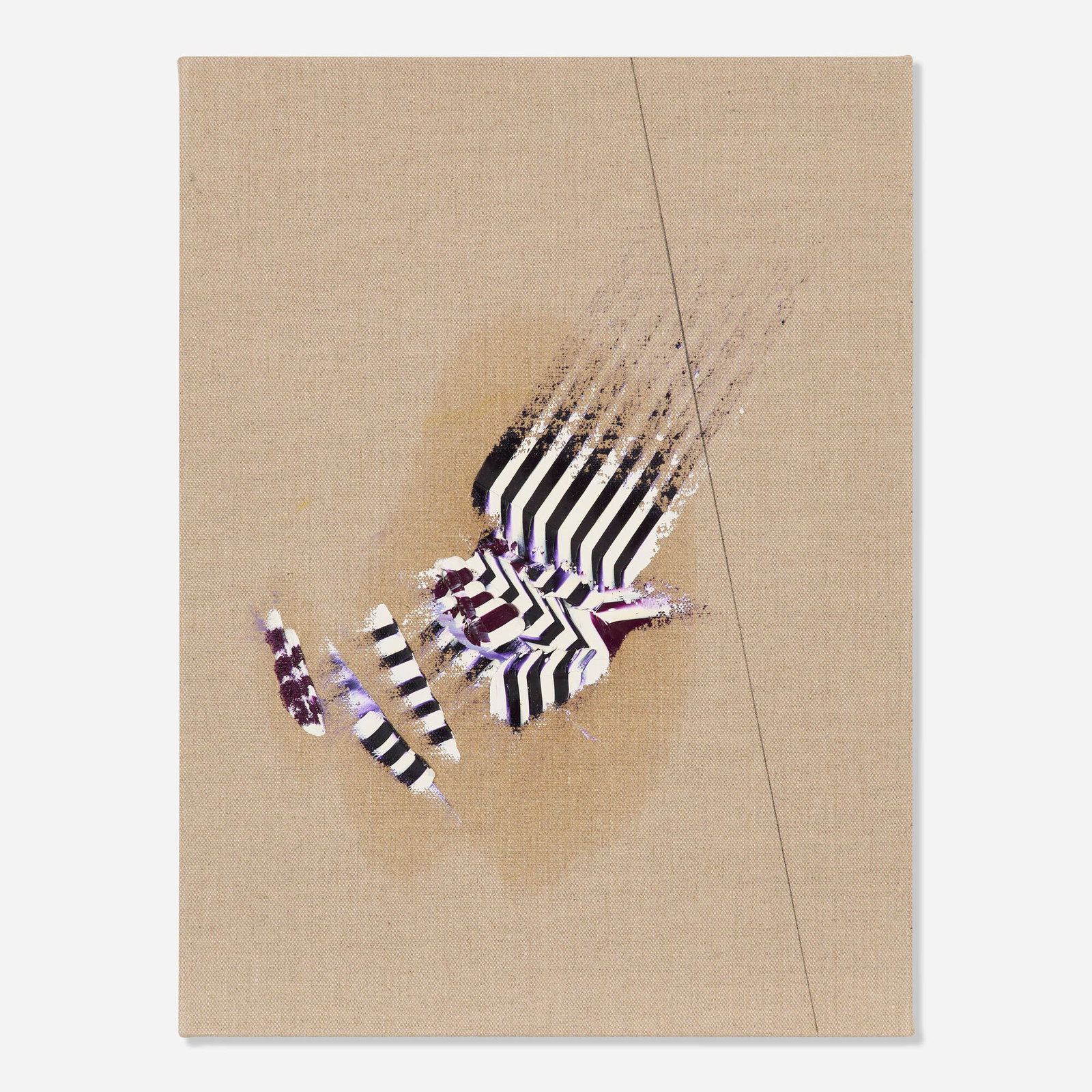 Zander Blom, Untitled (1.356): Zander Blom Untitled (1.356) 2013 oil, acrylic and graphite on burlap 22 h x 16.5 w in (56 x 42 cm) Signed and dated to verso 'Zander Blom 2013'. Provenance: STEVENSON, Cape Town/Amsterdam