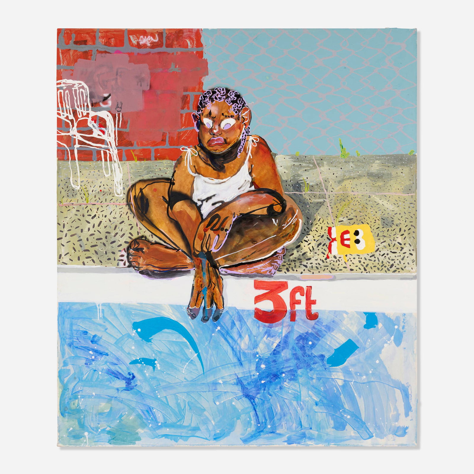 Brianna Rose Brooks, Untitled: Brianna Rose Brooks Untitled 2019 acrylic and airbrush on canvas 56 h x 48 w in (142 x 122 cm) Provenance: Deli Gallery, New York | Private Collection This work will ship from Los Angeles, California.
