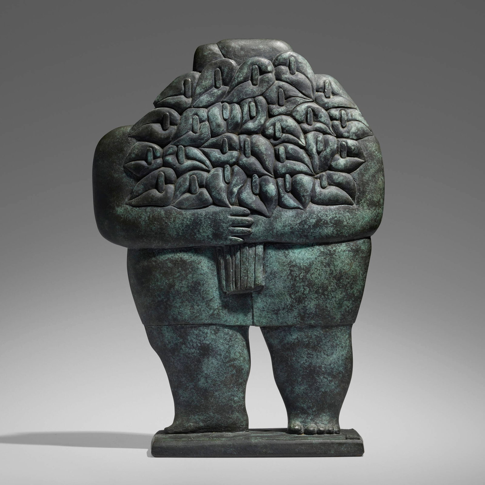 Kobe, Untitled (Standing Figure): Kobe Untitled (Standing Figure) patinated bronze 19.75 h x 14 w x 5 d in (50 x 36 x 13 cm) Incised signature and number to base 'Kobe 4/8' with artist's and foundry marks. This work i