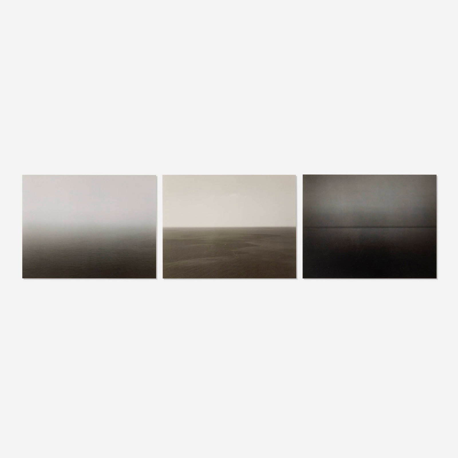 Hiroshi Sugimoto, Three works from the Time Exposed portfolio: Hiroshi Sugimoto Three works from the Time Exposed portfolio 1991 offset lithograph on Mitsubishi Real Art Both Sides and mounted to Peach Kent image (each): 9.375 h x 12.125 w in (24 x 31 cm) shee