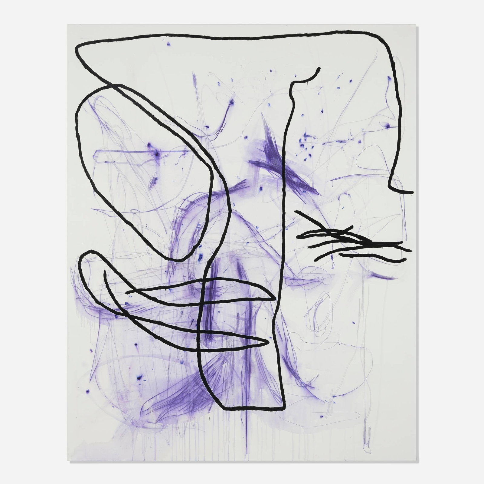 Jana Schroder, Spontacts GO 7: Jana Schroder Spontacts GO 7 2017 copying pencil and oil on canvas 78.875 h x 62.875 w x 0.875 d in (200 x 160 x 2 cm) Signed, titled and dated to verso 'Spontacts GO 7 Jana Schroder 2017'.