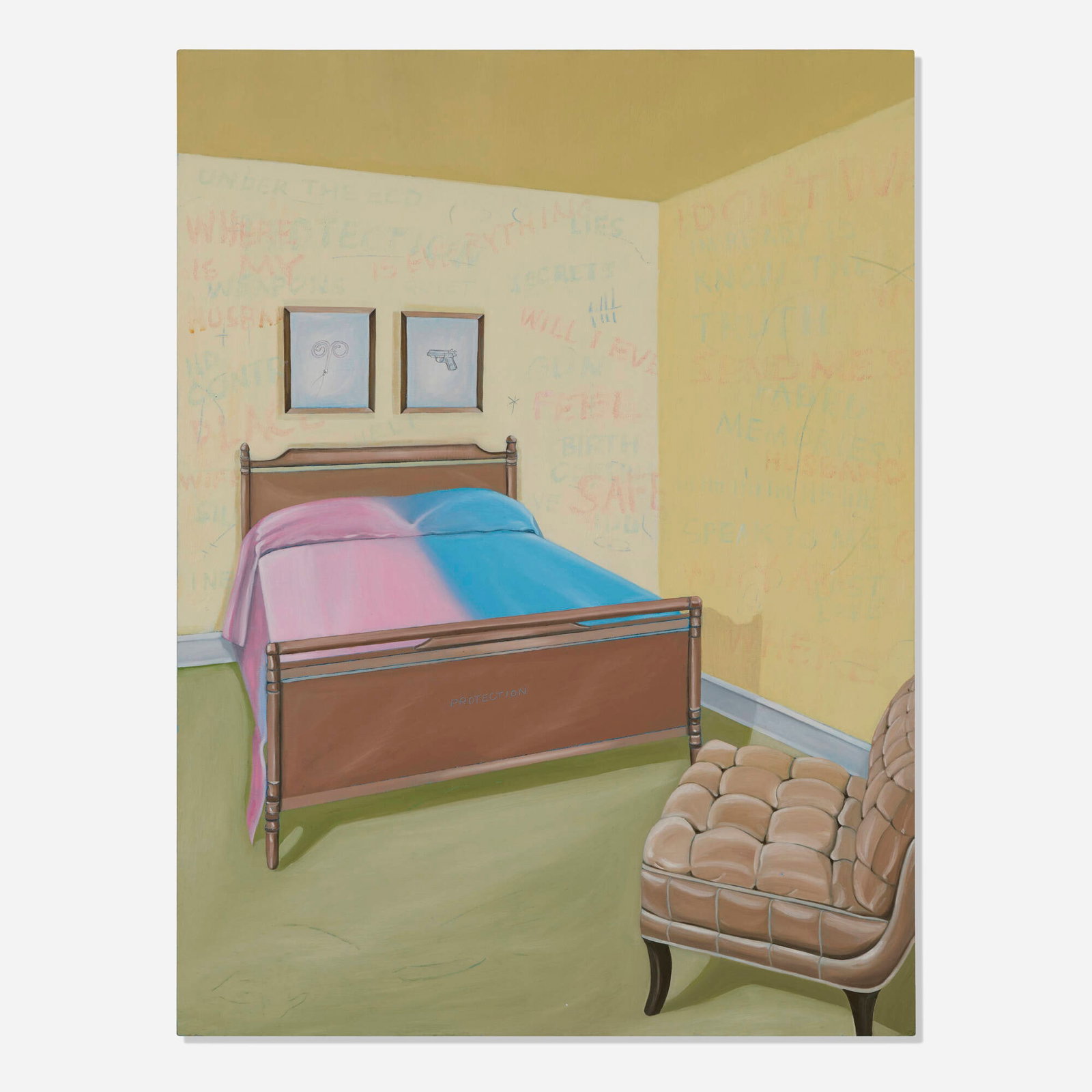 Robin Tewes, His/Hers: Robin Tewes His/Hers 1993-2010 graphite and oil on Masonite 24 h x 18 w in (61 x 46 cm) Signed, titled, and dated to verso 'His/Hers Robin Tewes '91'. Provenance:<