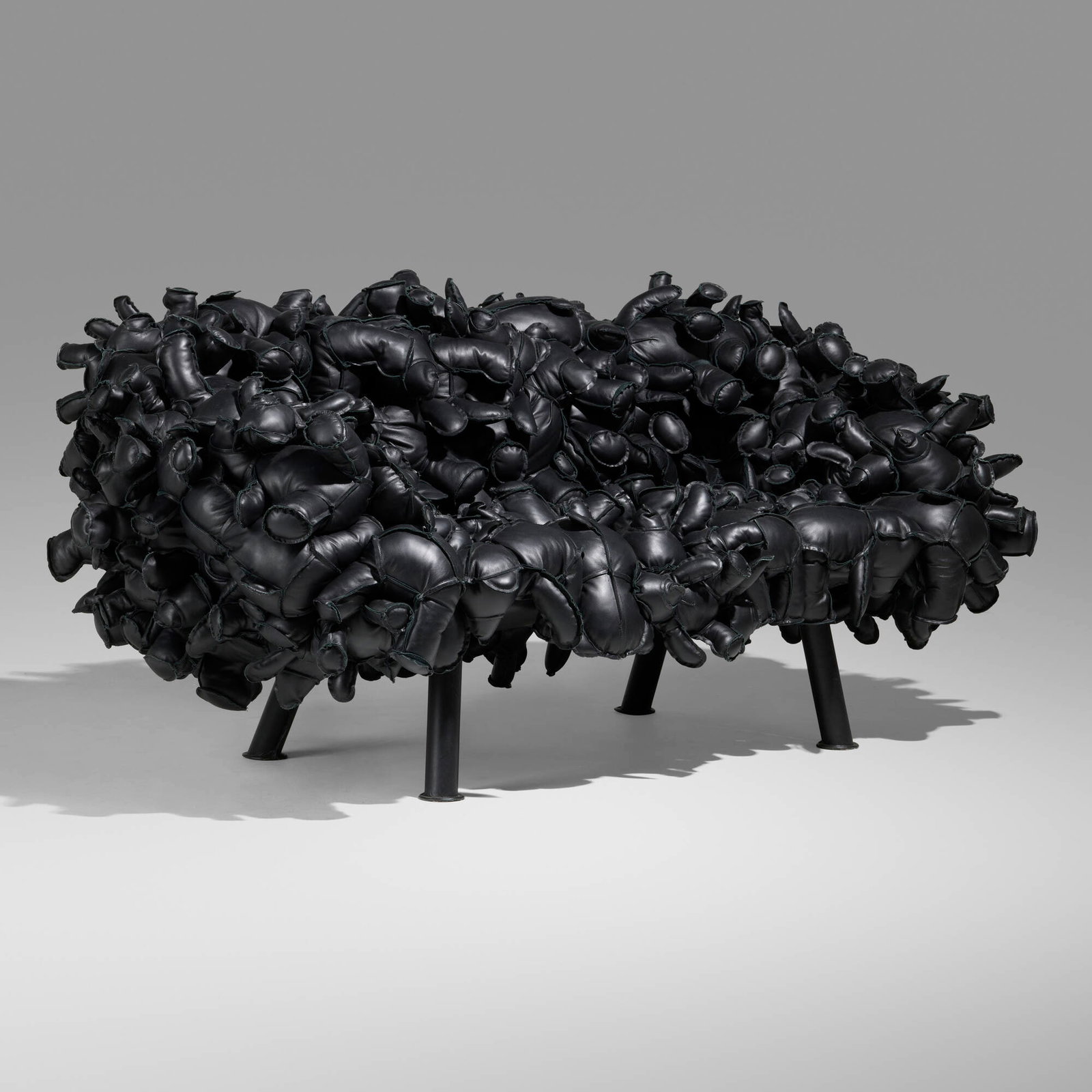 Fernando and Humberto Campana, Teddy Bear Small Sofa: Fernando and Humberto Campana Teddy Bear Small Sofa Brazil, 2013 leather stuffed animals, leather over steel frame 33 h x 68 w x 38 d in (84 x 173 x 97 cm) Embroidered fabric manufacturer'