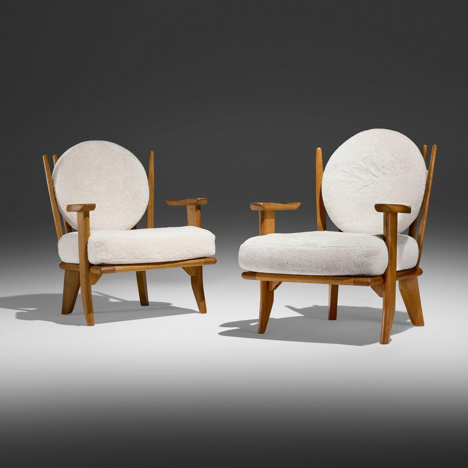 Robert Guillerme and Jacques Chambron, Catherine lounge chairs, pair (1 of 7)