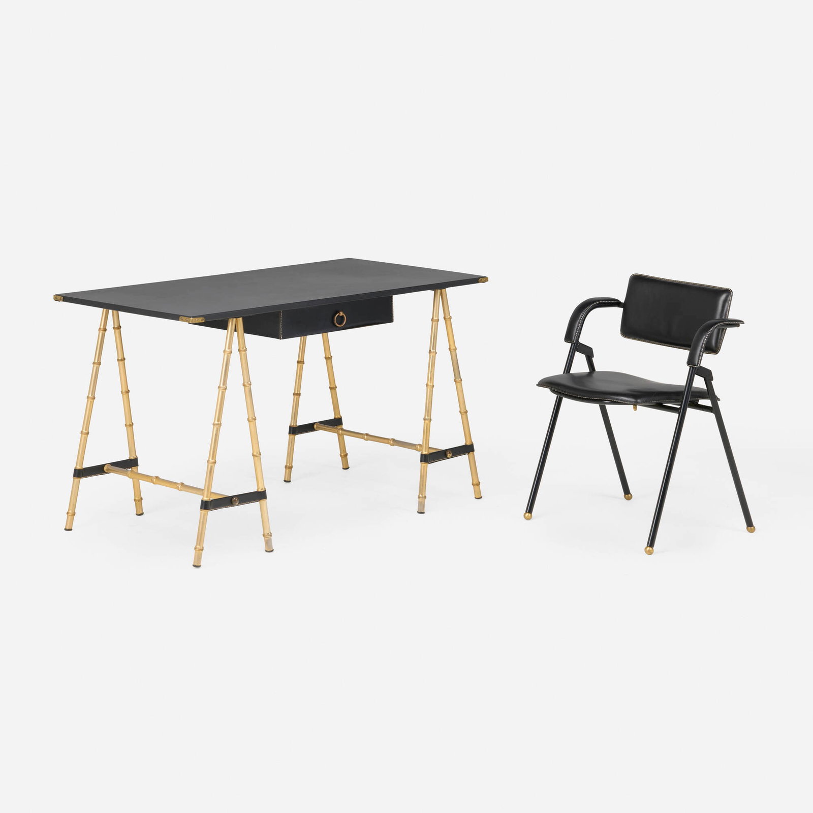 Jacques Adnet, attribution, Desk and folding chair (1 of 8)