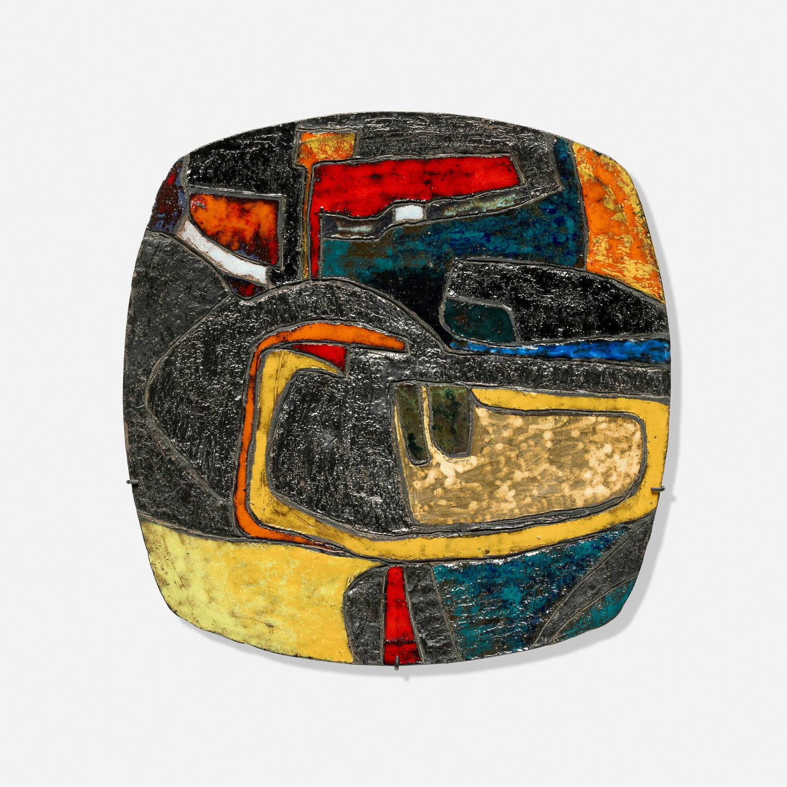 French, Charger: French Charger c. 1965 glazed stoneware 16 h x 16 w x 1.5 d in (41 x 41 x 4 cm) Incised signature to underside 'A. Flouquet'. Provenance: Private Collection This work will ship from
