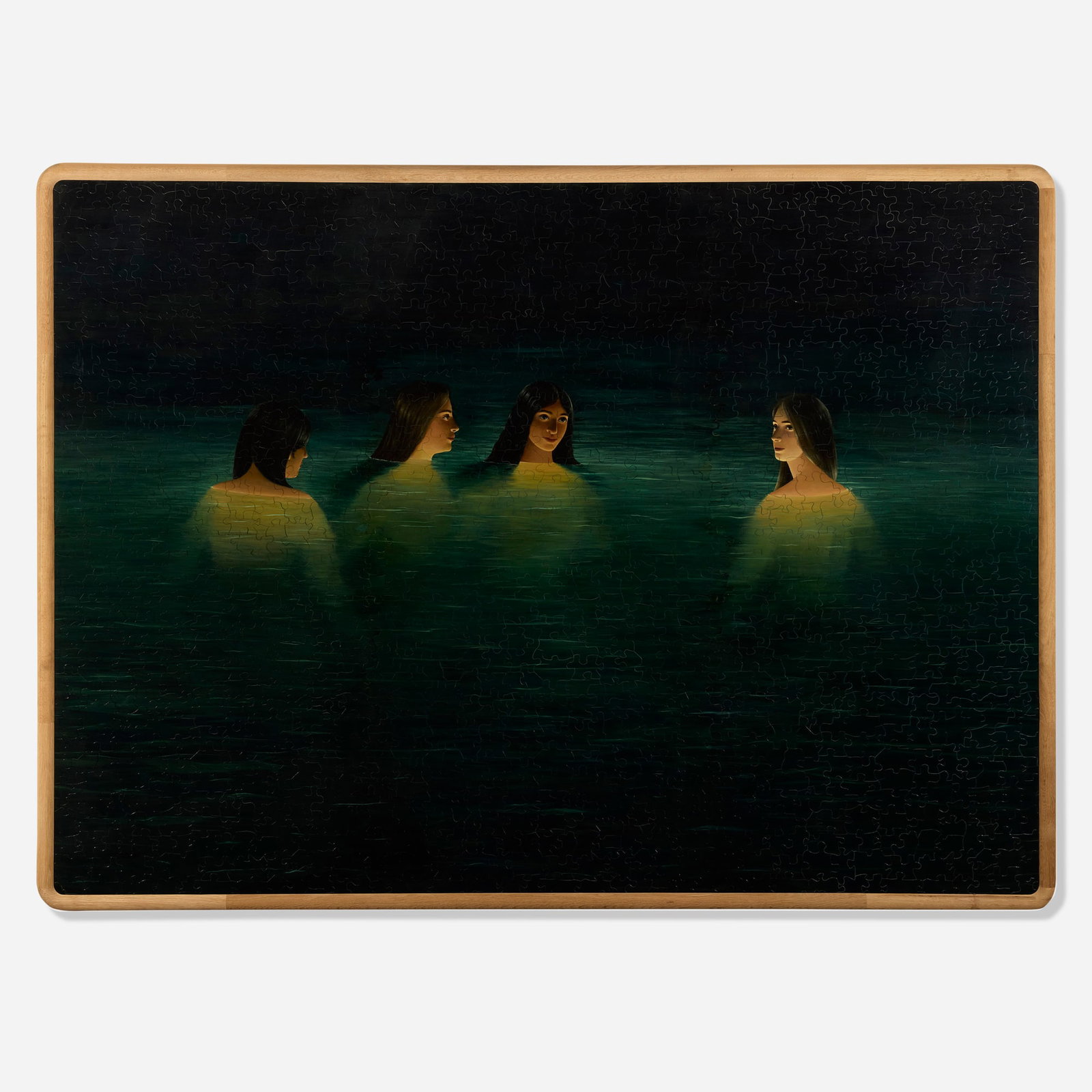 Tyler Hays, Bather Jigsaw Puzzle (from the Bather series): Tyler Hays Bather Jigsaw Puzzle (from the Bather series) BDDW c. 2020 acrylic, milk paint, and oil on wood in artist-made frame 92 h x 126 w in (234 x 320 cm) Provenance: Private Collection This work