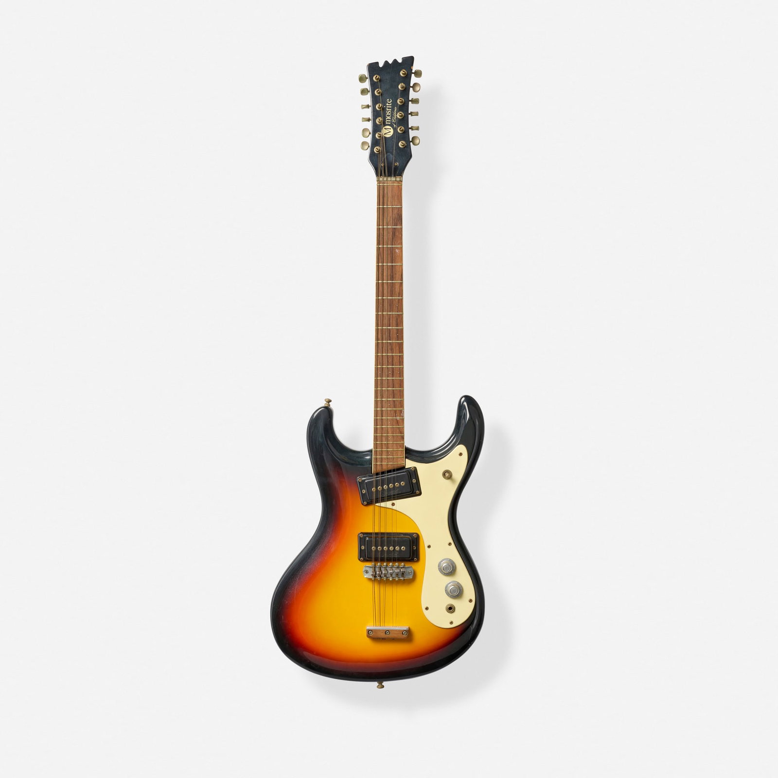 Mosrite of California, Mark XII 12-string Solidbody Electric Guitar, 1967: Mosrite of California Mark XII 12-string Solidbody Electric Guitar, 1967 Bakersfield, USA Bolt-on maple neck, stop tailpiece Finish: Sunburst Serial number: T687 Sold with original hardshell