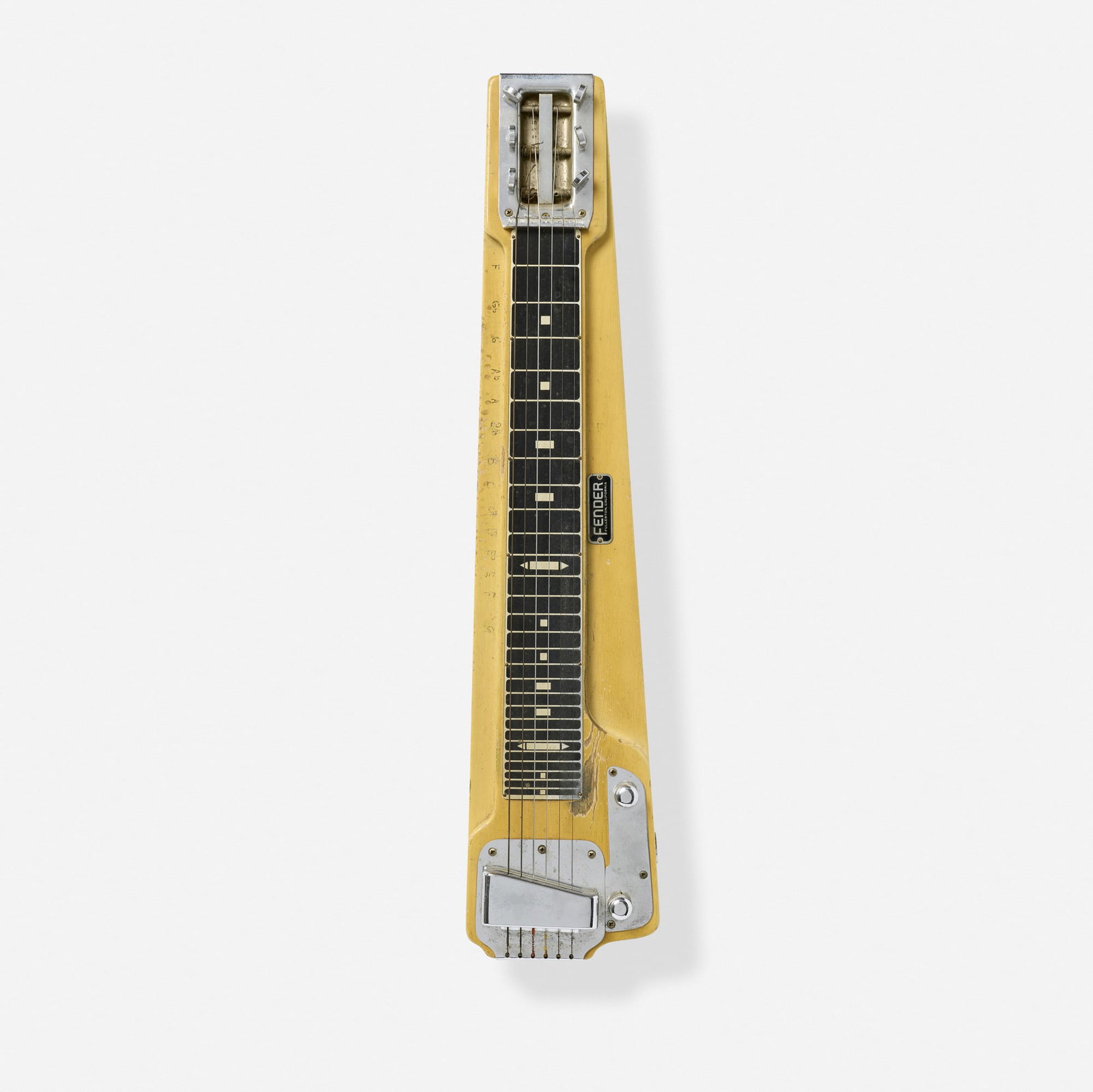 Fender, Deluxe 6 Lap Steel Guitar, 1953: Fender Deluxe 6 Lap Steel Guitar, 1953 Fullerton, USA Wooden body Finish: Blonde Serial number: 544 Sold with original hardshell case. Provenance: Front Porch Music,
