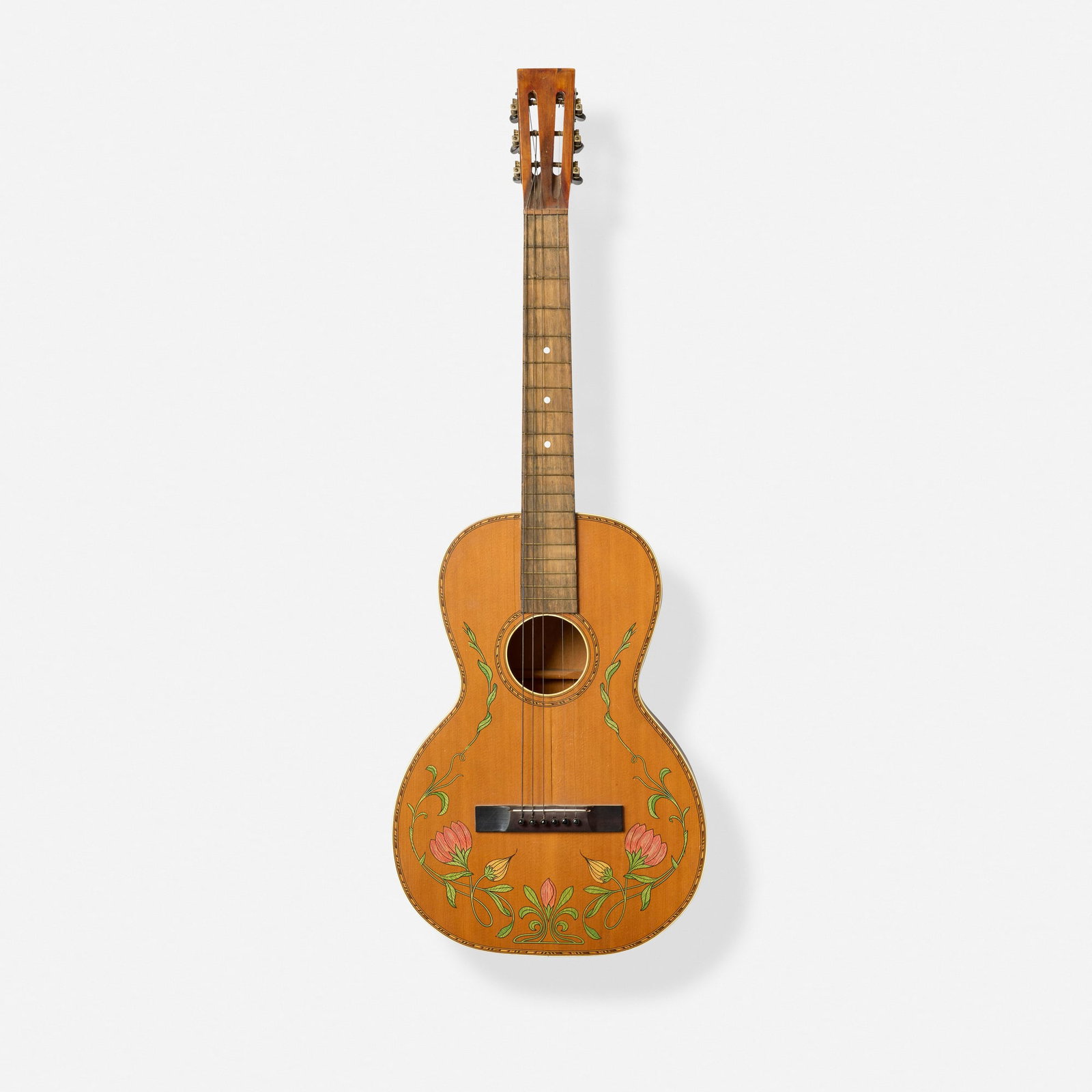 Regal, Parlor Guitar, c. 1930: Regal Parlor Guitar, c. 1930 Chicago, USA Foliate decal-decorated top Finish: Natural Sold with chipboard case. Provenance: Front Porch Music, Bakersfield