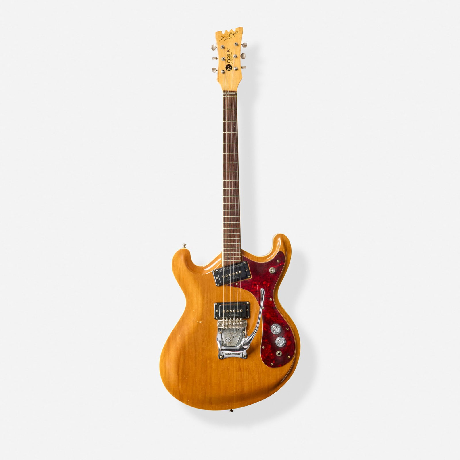 Mosrite of California, Joe Maphis Model I Hollowbody Electric Guitar, 1966: Mosrite of California Joe Maphis Model I Hollowbody Electric Guitar, 1966 Bakersfield, USA Bound spruce top, walnut back, bolt-on maple neck, Moseley vibrato Finish: Natural Serial number: D000