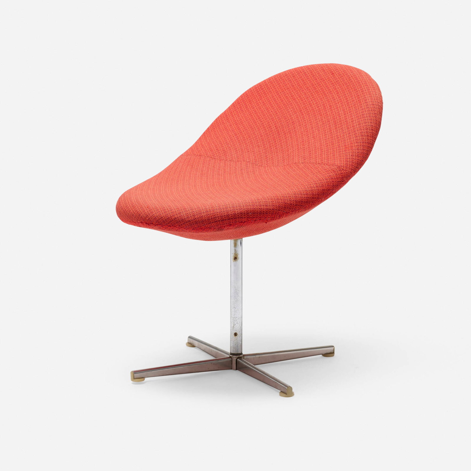 Verner Panton, Rare chair: Verner Panton Rare chair Plus-linje Denmark, 1959 upholstery, stainless steel, chrome-plated steel, plastic 27 h x 20.5 w x 25 d in (69 x 52 x 63 cm) Provenance: Private C
