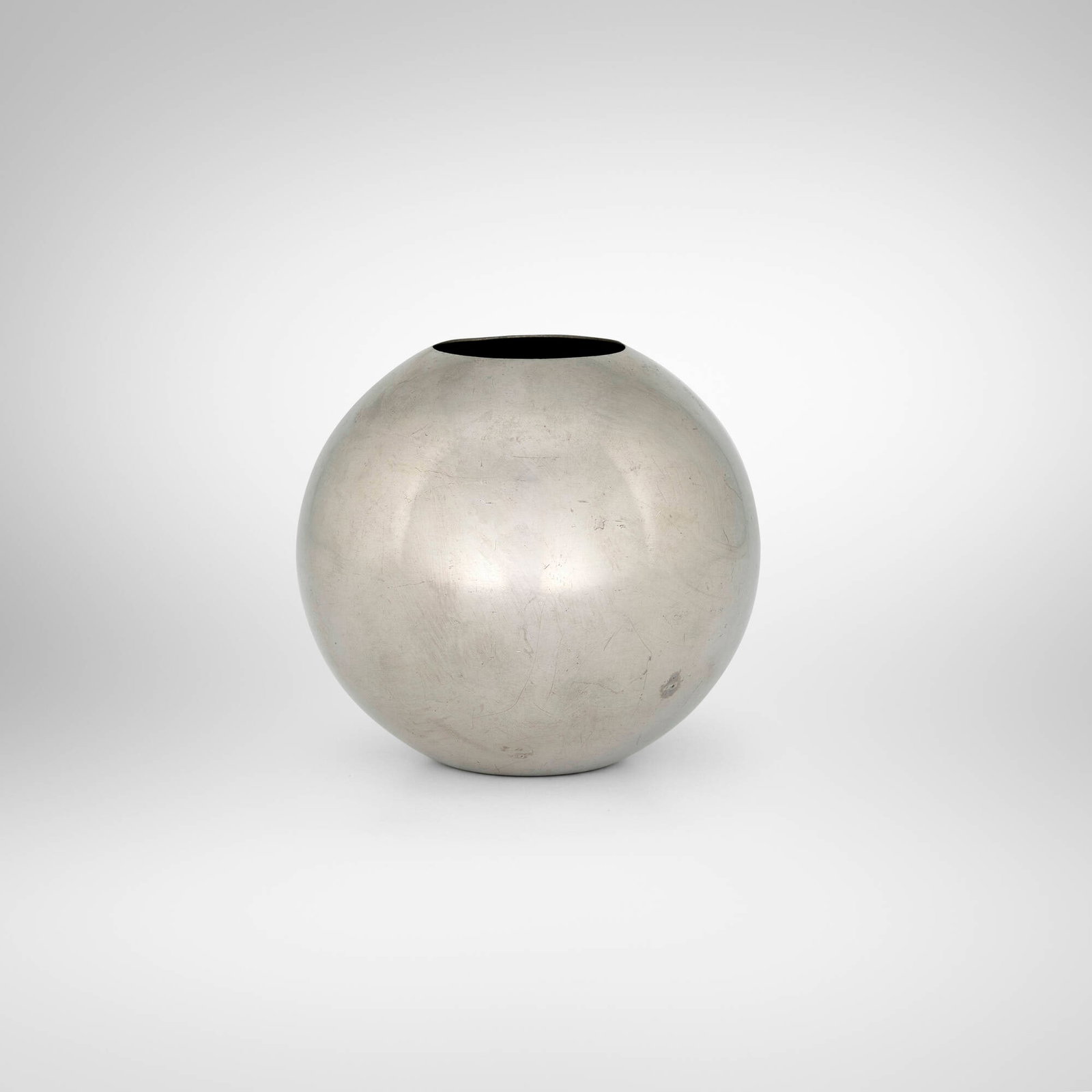 K.M.D. Royal Holland , Vase: K.M.D. Royal Holland Vase The Netherlands, c. 1960 pewter 4.25 h x 4.75 dia in (11 x 12 cm) Impressed manufacturer's mark to underside 'K.M.D. Tiel Royal Holland Pewter Made in Holla