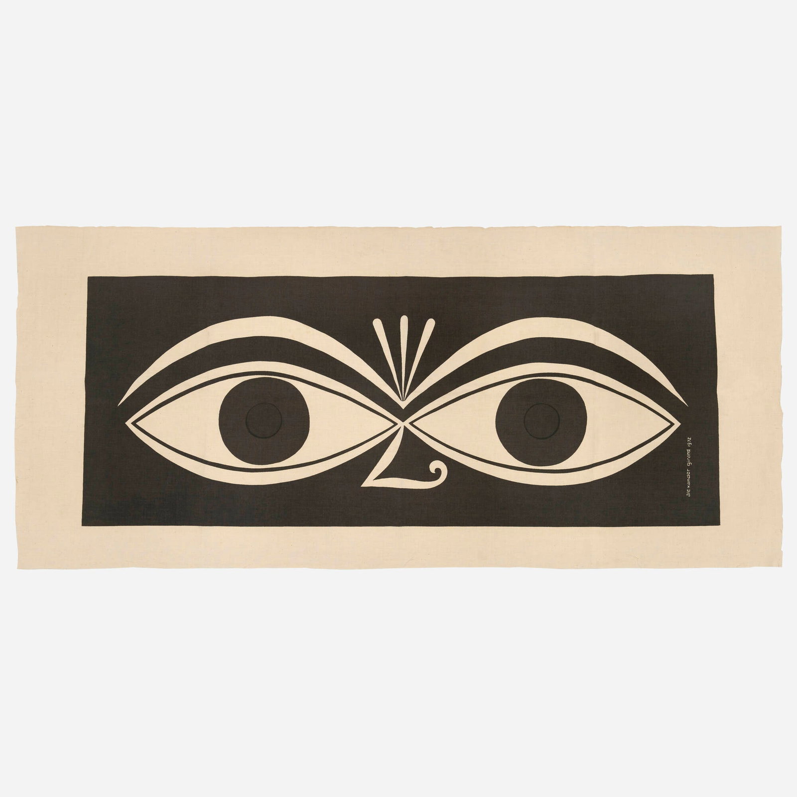 Alexander Girard, Rare Enrichment Panel: Alexander Girard Rare Enrichment Panel Herman Miller USA, 1972 screenprint in colors on linen fabric: 26.25 h x 60 w in (67 x 152 cm) image: 19.5 h x 49 w in (50 x 124 cm) This rare example features
